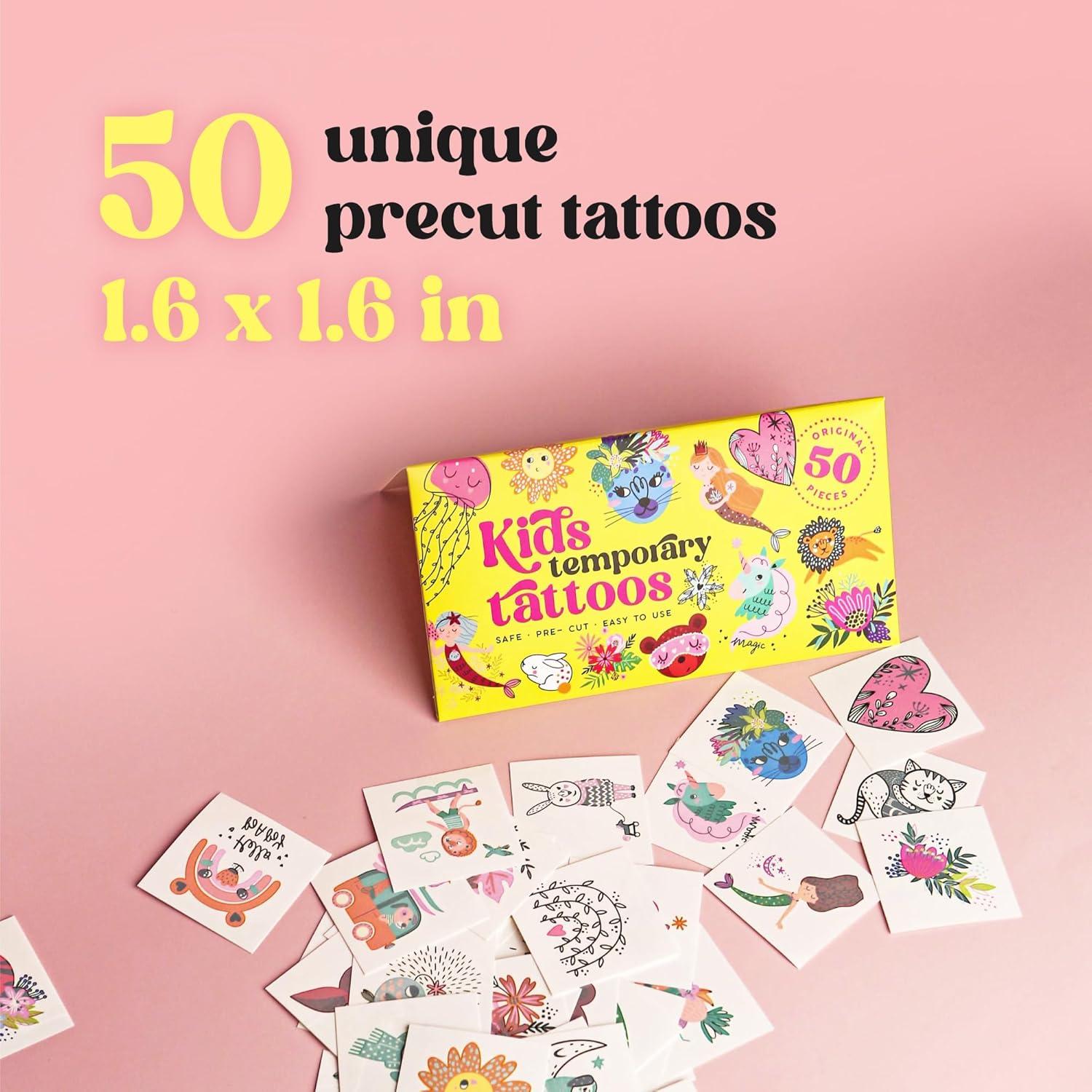 Tatuajes Temporales Hipoalergénicos Bonbaloo 50 Pcs Cuento de Hadas