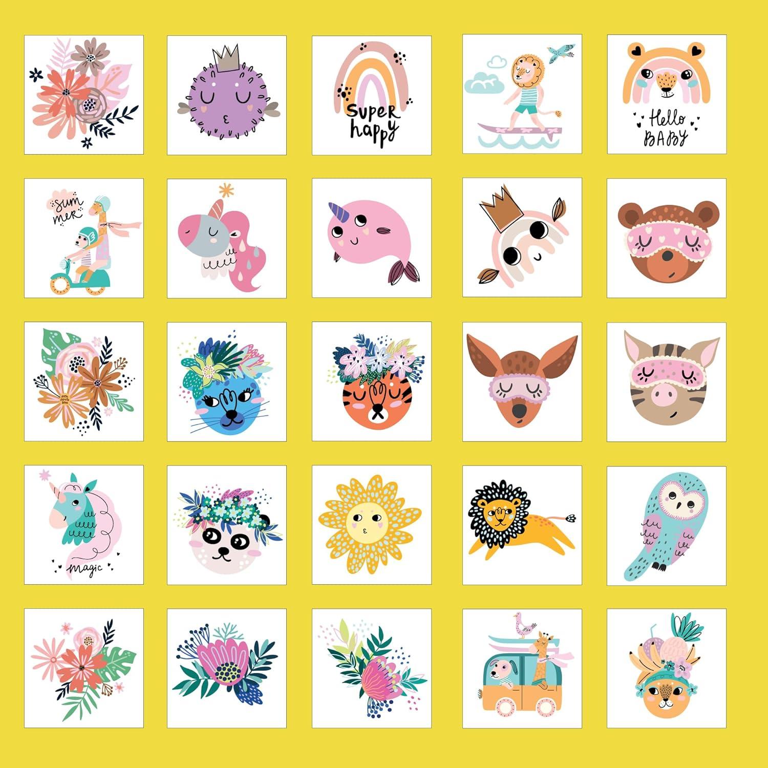 Tatuajes Temporales Hipoalergénicos Bonbaloo 50 Pcs Cuento de Hadas