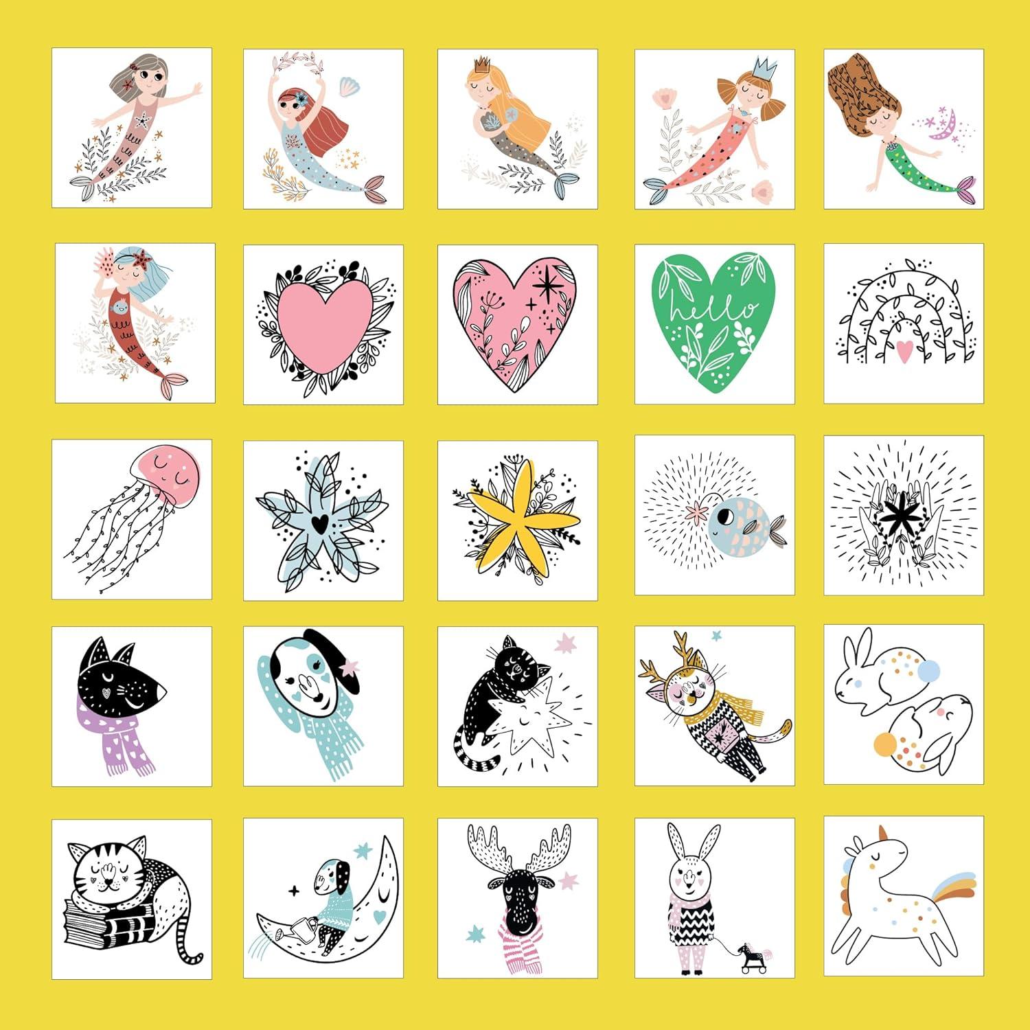 Tatuajes Temporales Hipoalergénicos Bonbaloo 50 Pcs Cuento de Hadas