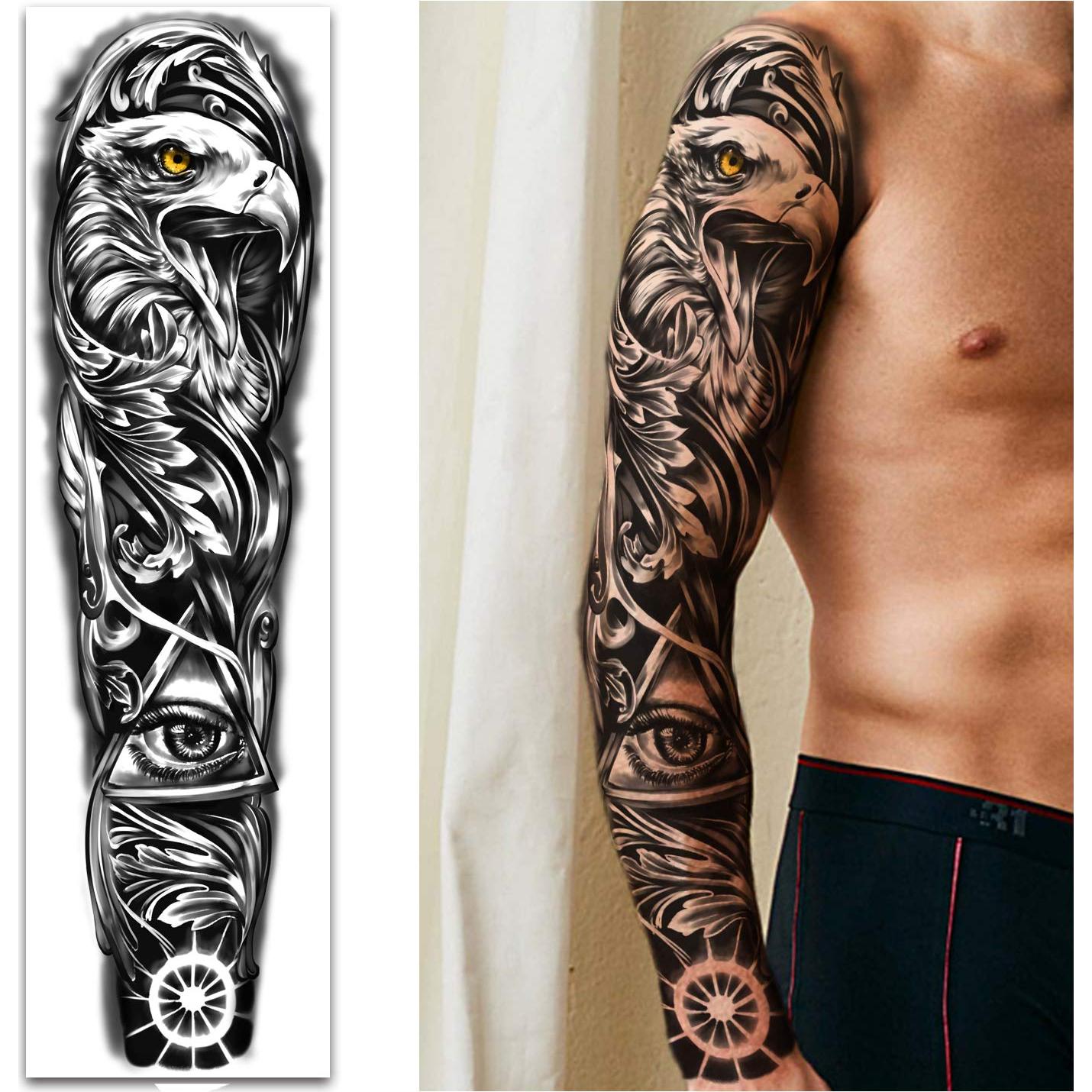 Tatuajes Temporales Extra Grandes Yazhiji 16 Hojas 58x18cm