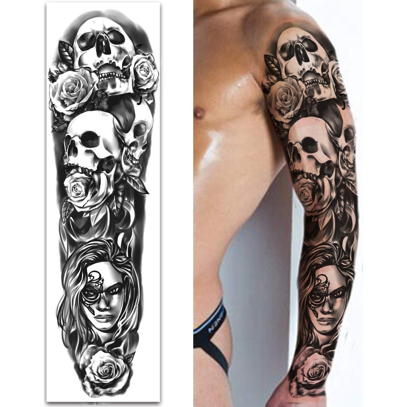 Tatuajes Temporales Extra Grandes Yazhiji 16 Hojas 58x18cm