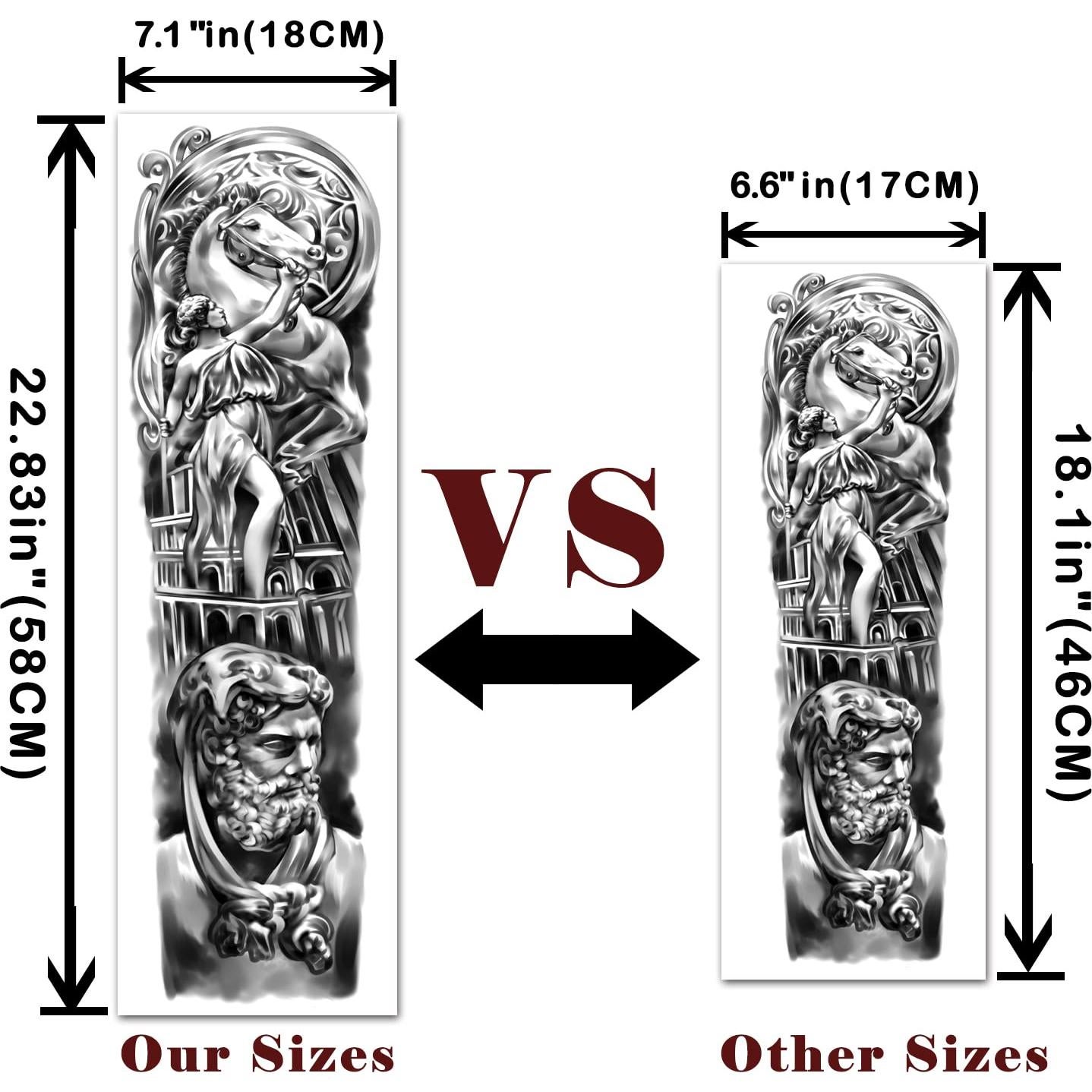 Tatuajes Temporales Extra Grandes Yazhiji 16 Hojas 58x18cm