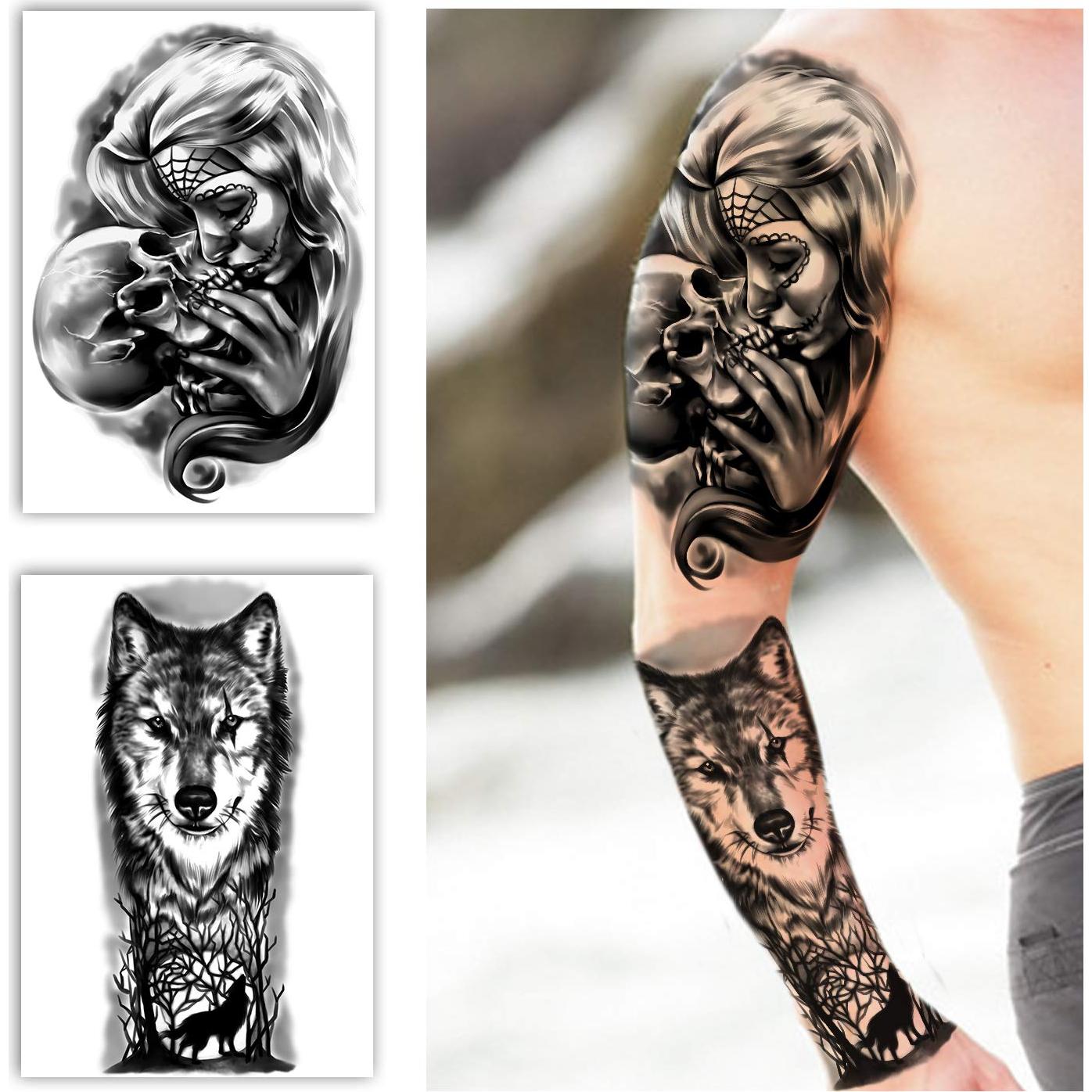 Tatuajes Temporales Extra Grandes Yazhiji 16 Hojas 58x18cm