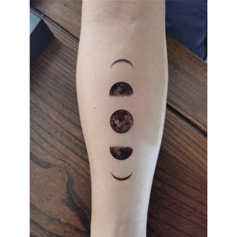 Calcomanía Tatuaje Temporal Geometría Negra 12 Piezas 4x13.8cm