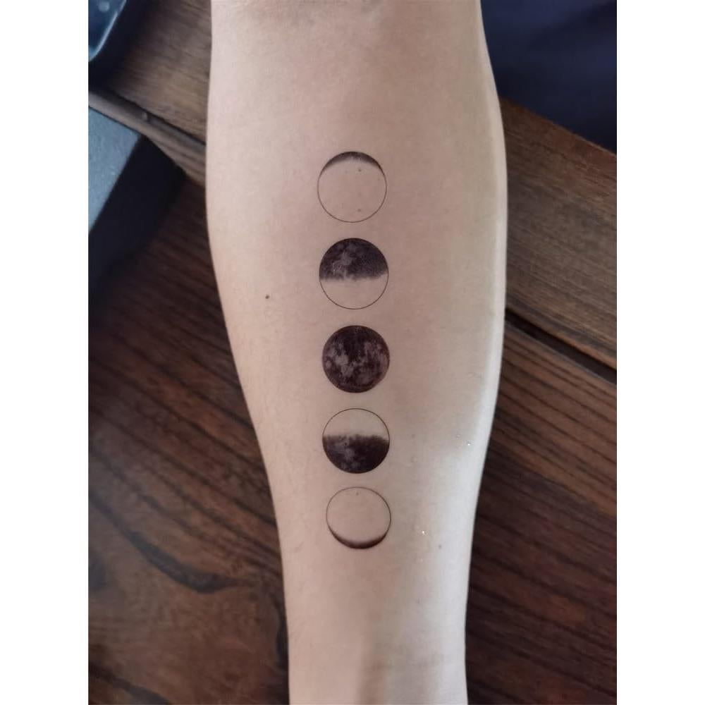 Calcomanía Tatuaje Temporal Geometría Negra 12 Piezas 4x13.8cm