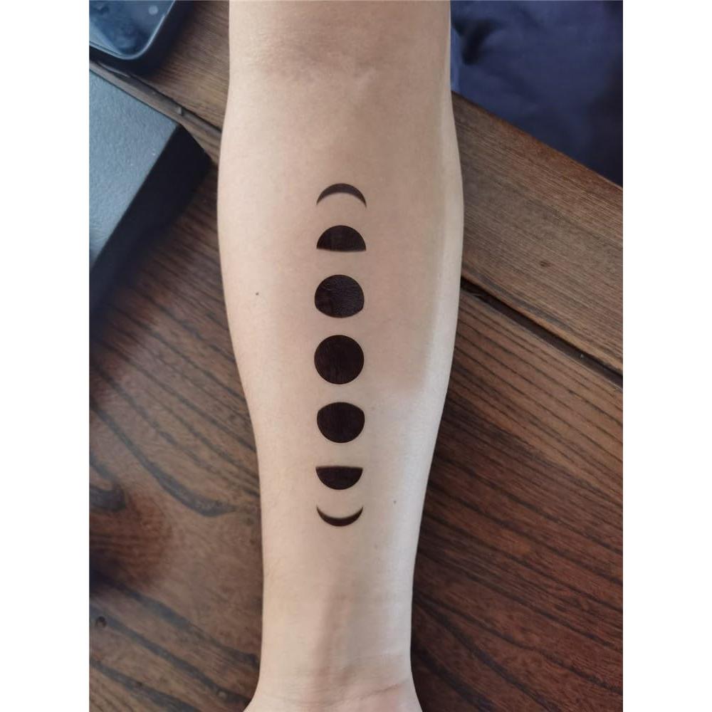 Calcomanía Tatuaje Temporal Geometría Negra 12 Piezas 4x13.8cm