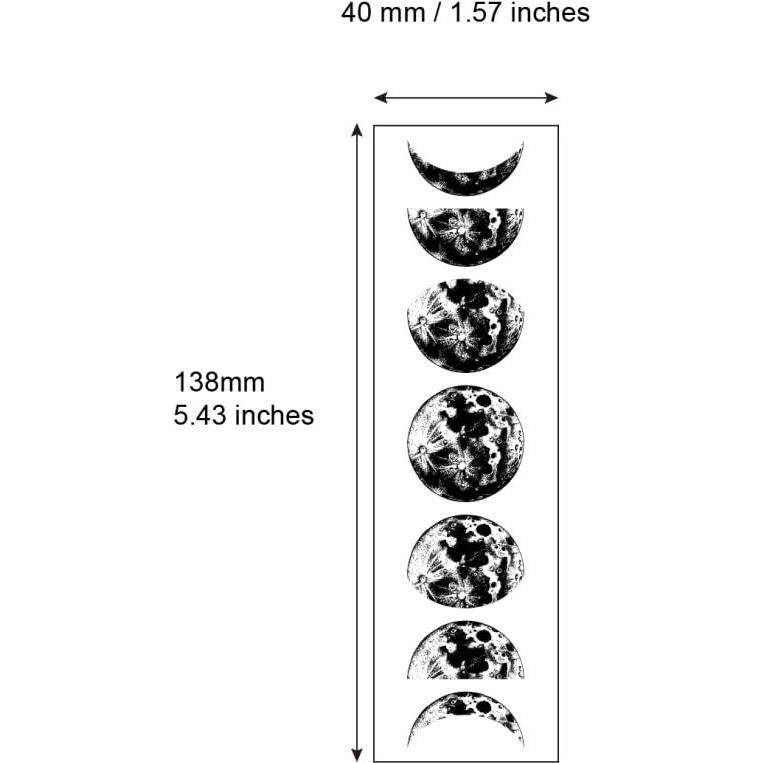 Calcomanía Tatuaje Temporal Geometría Negra 12 Piezas 4x13.8cm