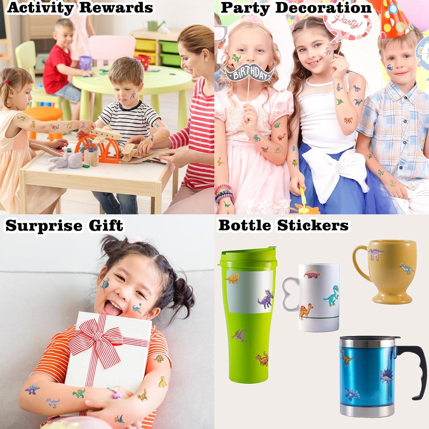 104 Tatuajes Temporales Dinosaurios Kopokita para Niños