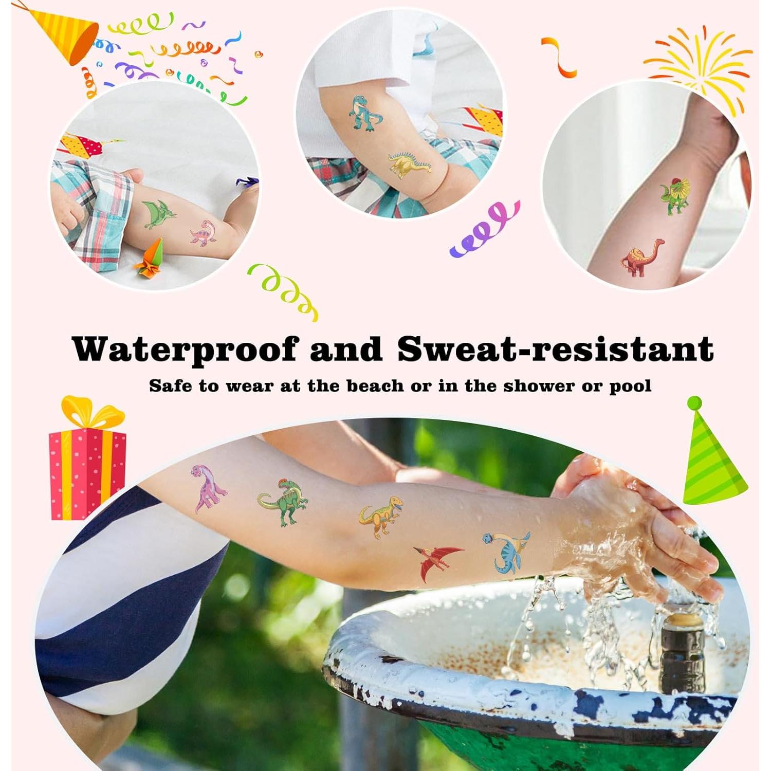 104 Tatuajes Temporales Dinosaurios Kopokita para Niños