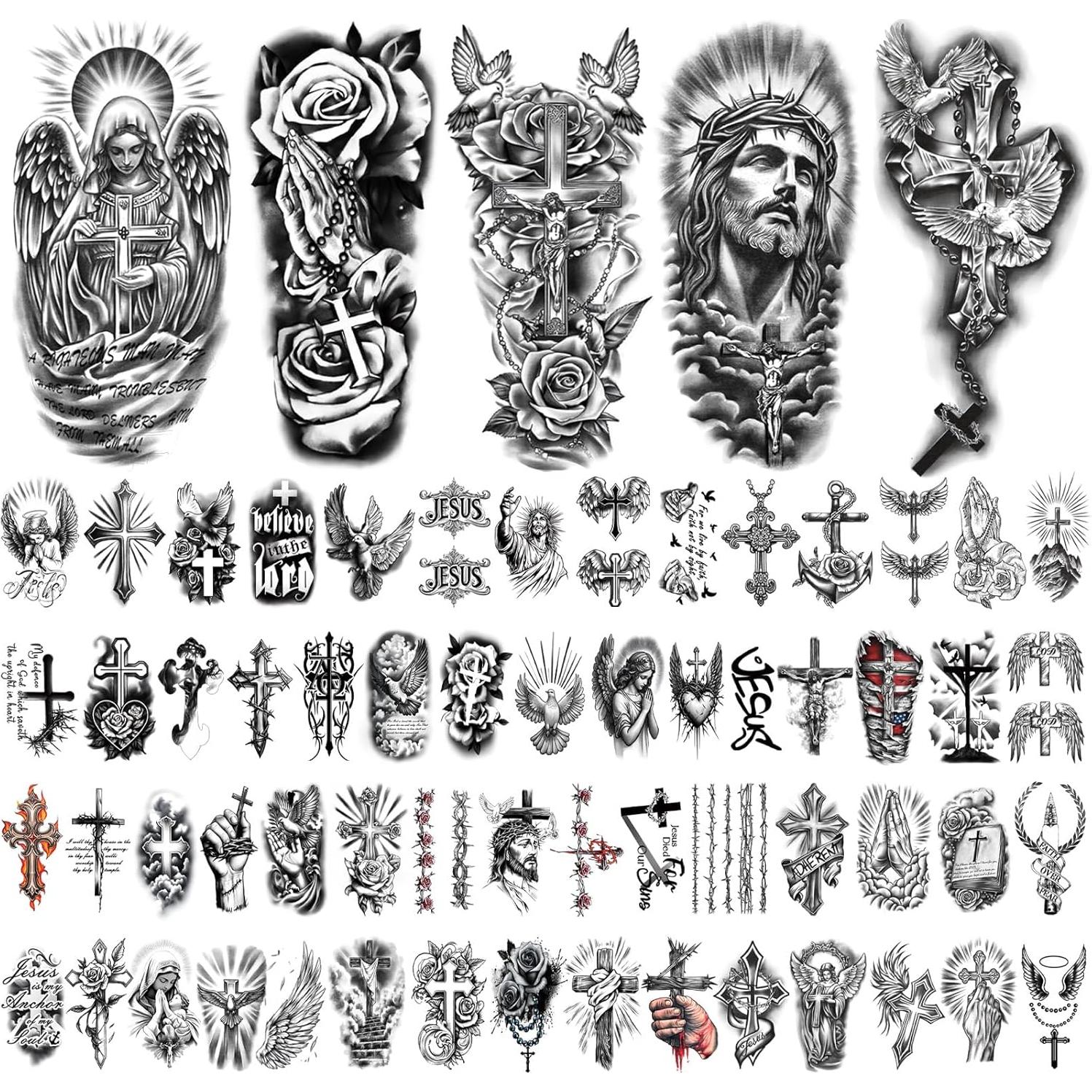 77 Tatuajes Temporales Cristianos Gabizafia - Religiosos Realistas