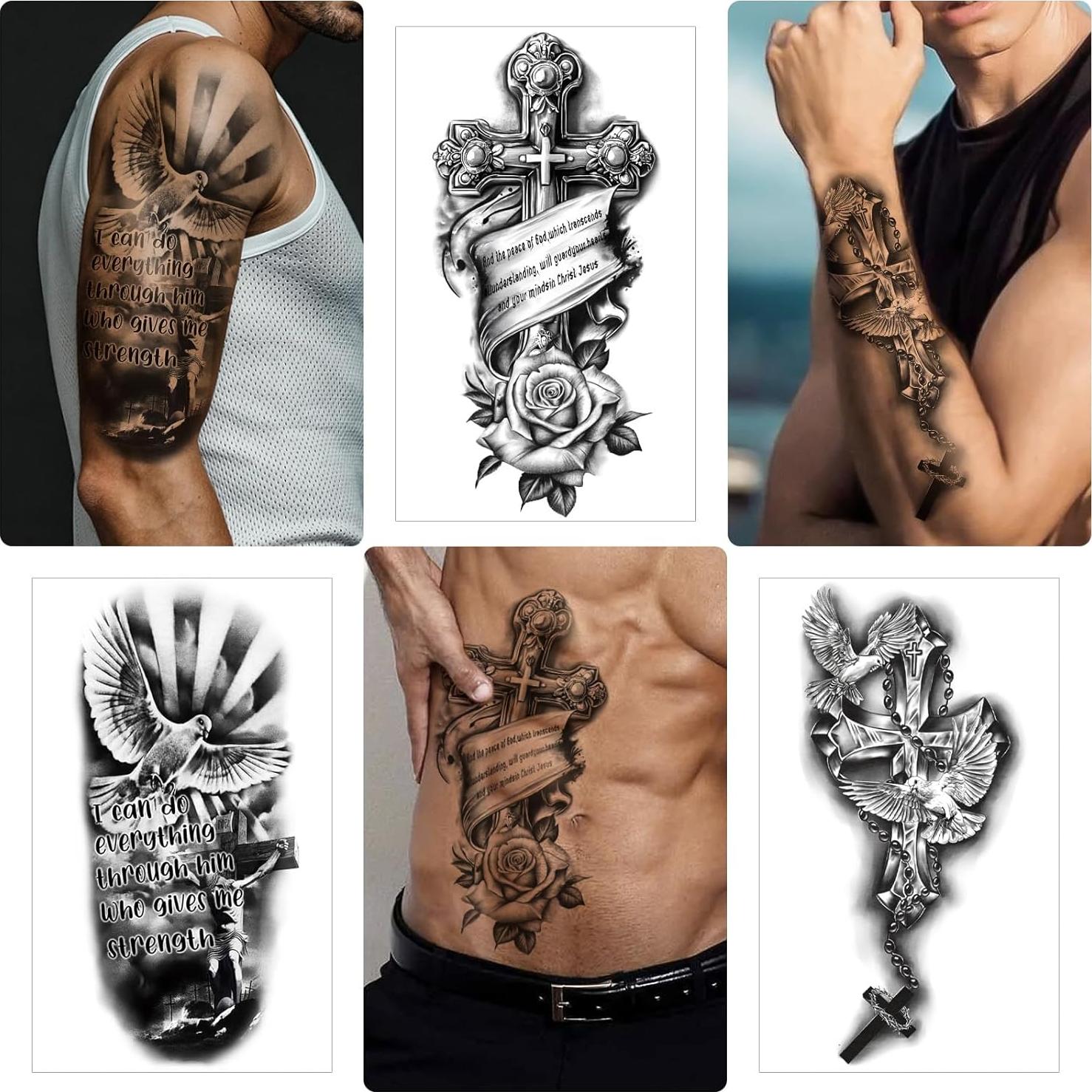 77 Tatuajes Temporales Cristianos Gabizafia - Religiosos Realistas