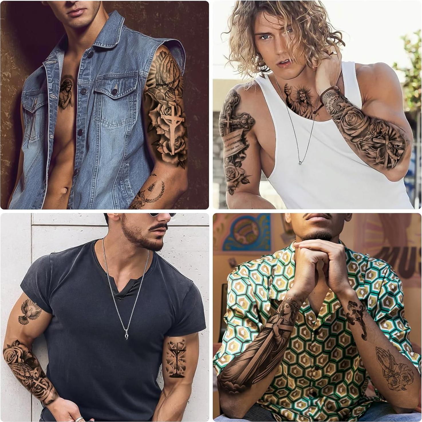 77 Tatuajes Temporales Cristianos Gabizafia - Religiosos Realistas