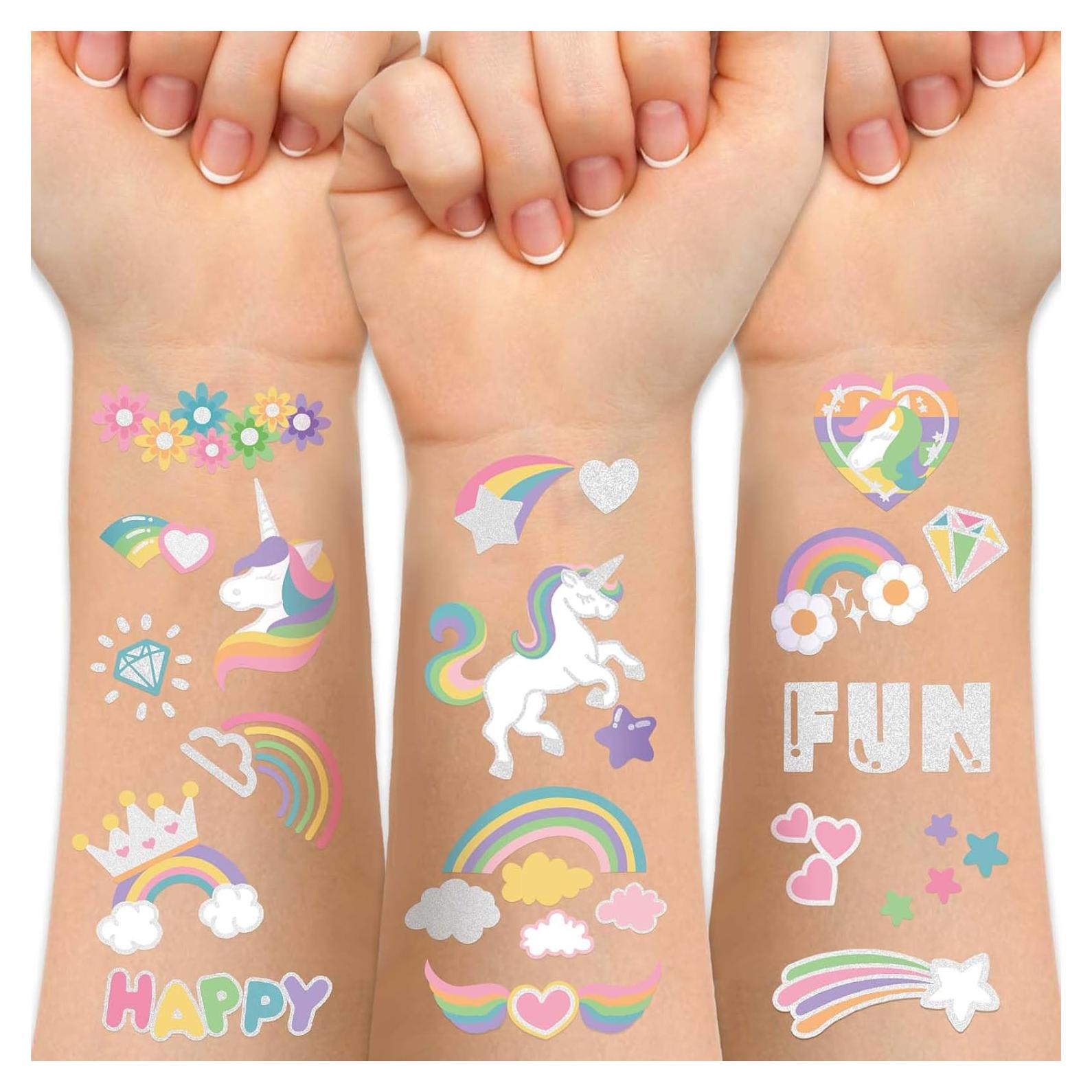 Tatuajes Temporales para Niños Unicornio Weipbwor 20x15cm