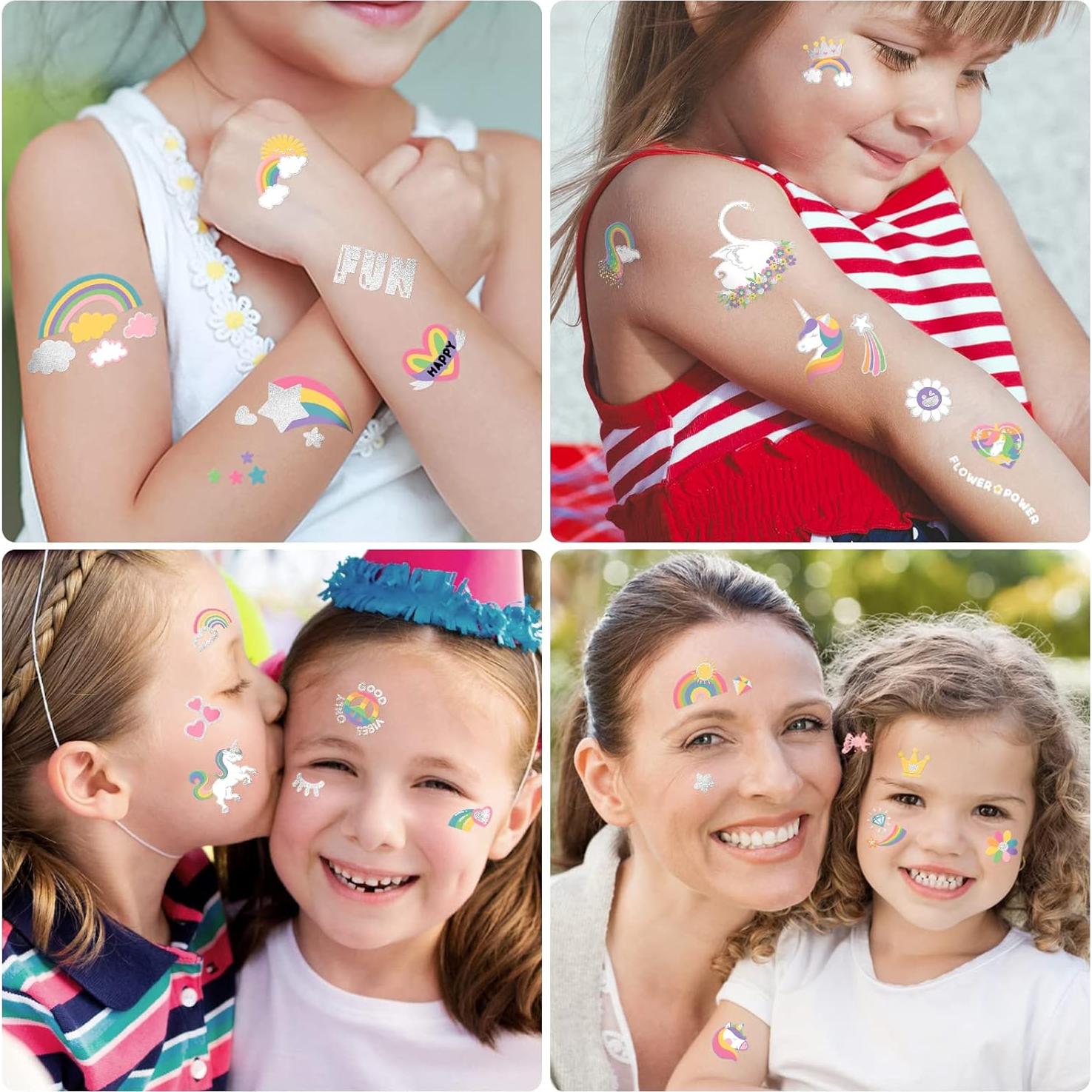 Tatuajes Temporales para Niños Unicornio Weipbwor 20x15cm