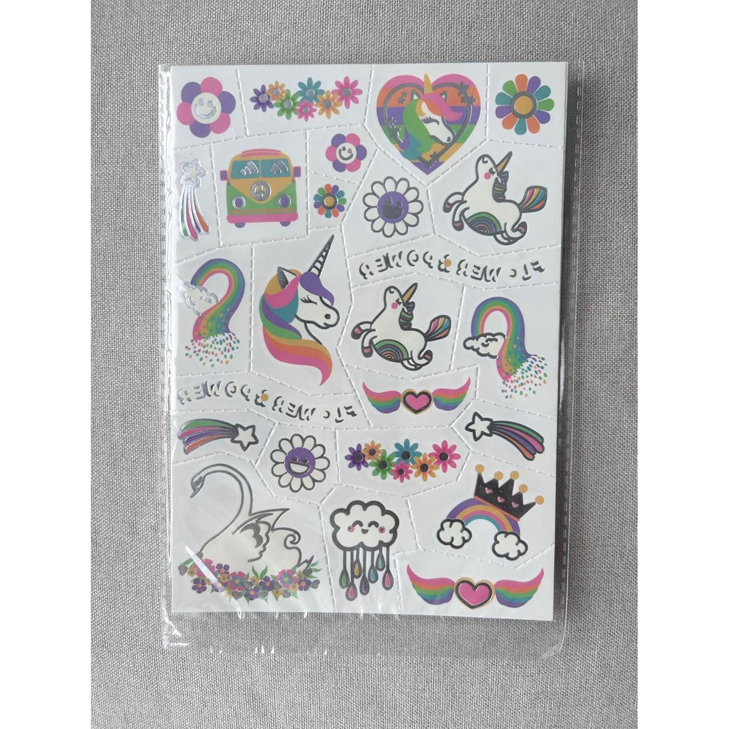 Tatuajes Temporales para Niños Unicornio Weipbwor 20x15cm