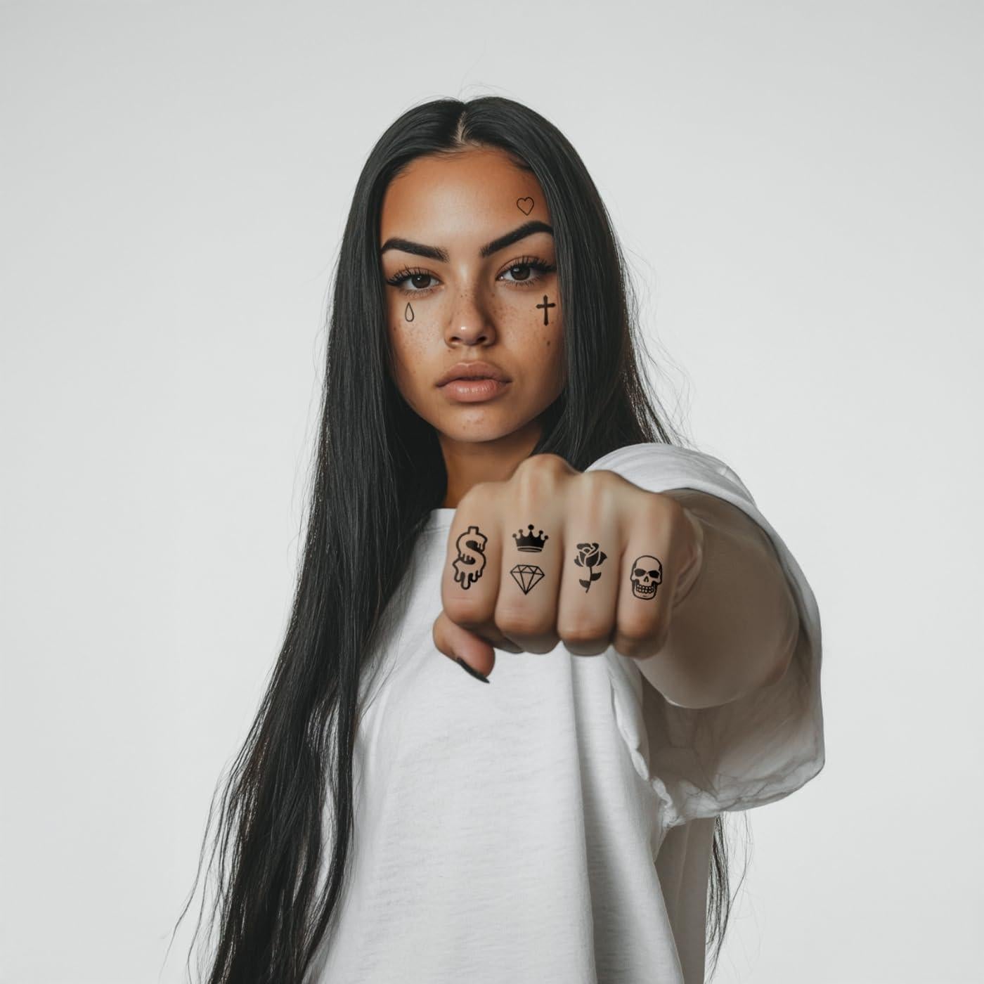 Tatuajes Temporales Los Vatos para Dedos y Cara - Chicano