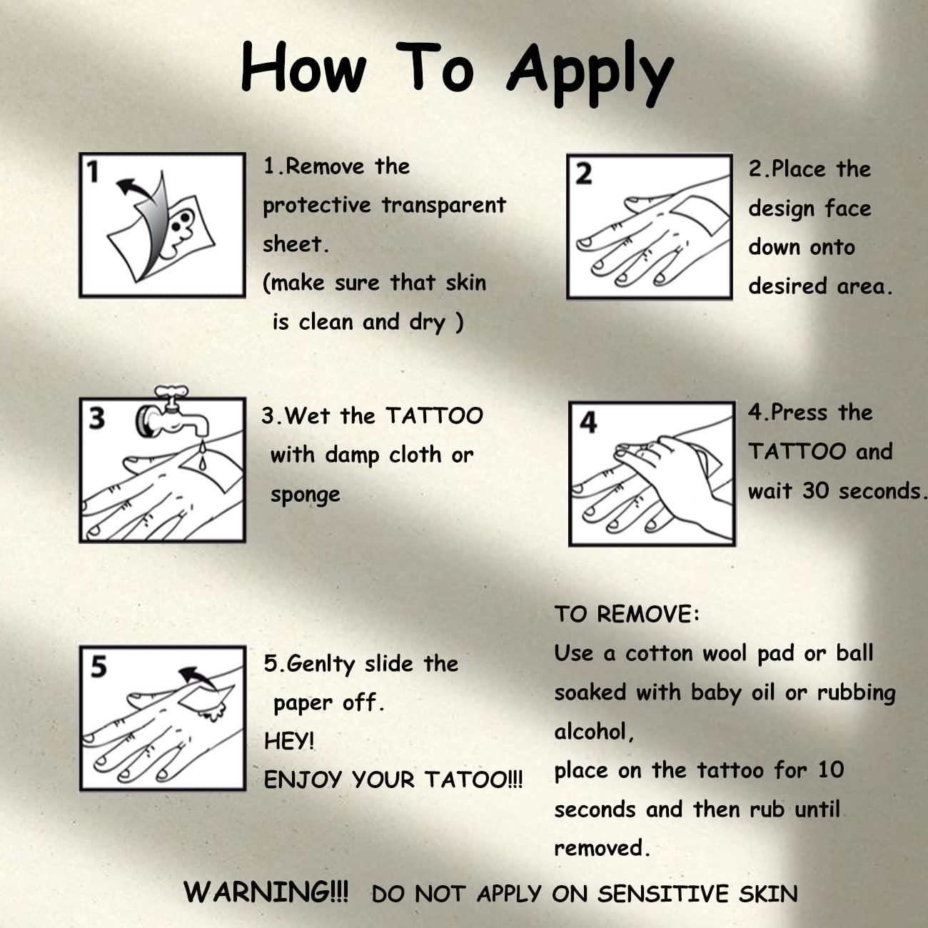 Tatuajes Temporales CHARLENT de Flores Negras - 12 Hojas