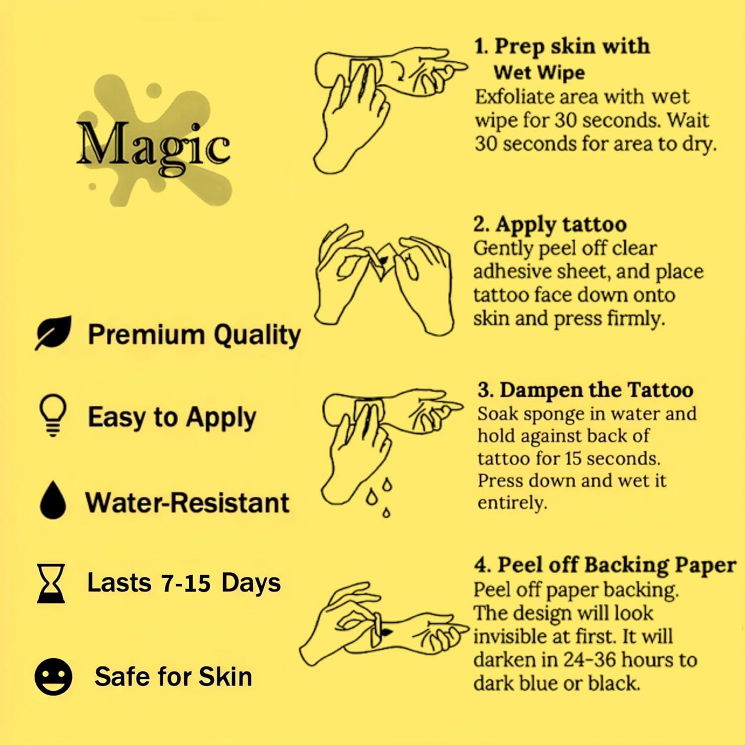 Tatuajes Semipermanentes Boldink - Pez 2, 7-14 Días, A Prueba de Agua