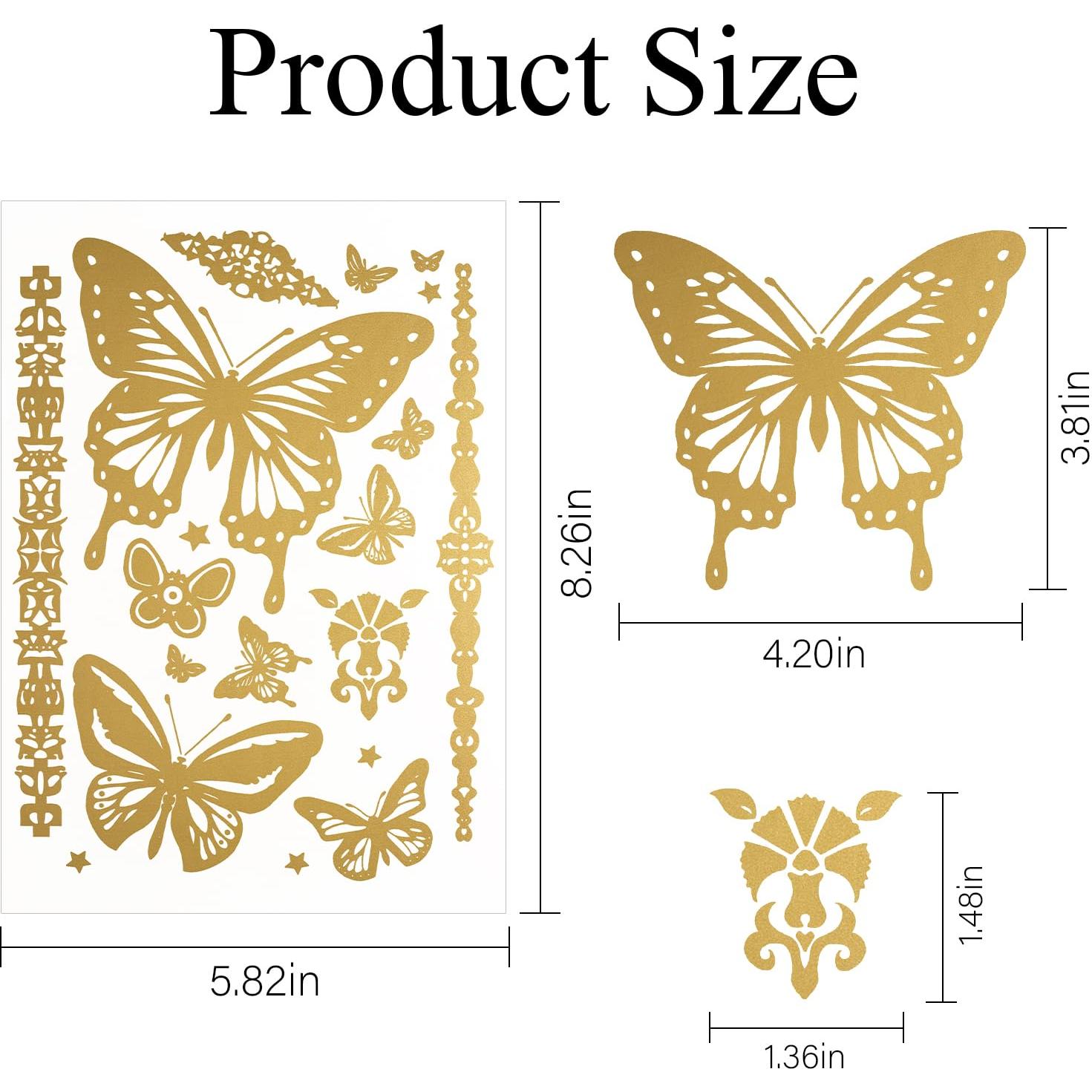 Tatuajes Temporales Dorados AIRNOGO 110 Pcs Impermeables