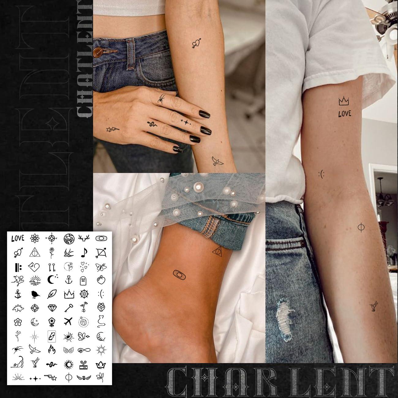 Set 594 Tatuajes Temporales Pequeños CHARLENT Impermeables