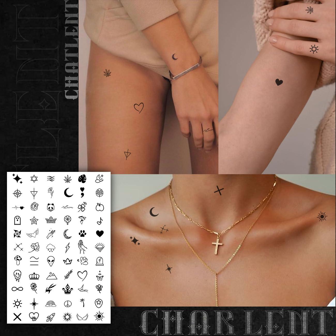 Set 594 Tatuajes Temporales Pequeños CHARLENT Impermeables