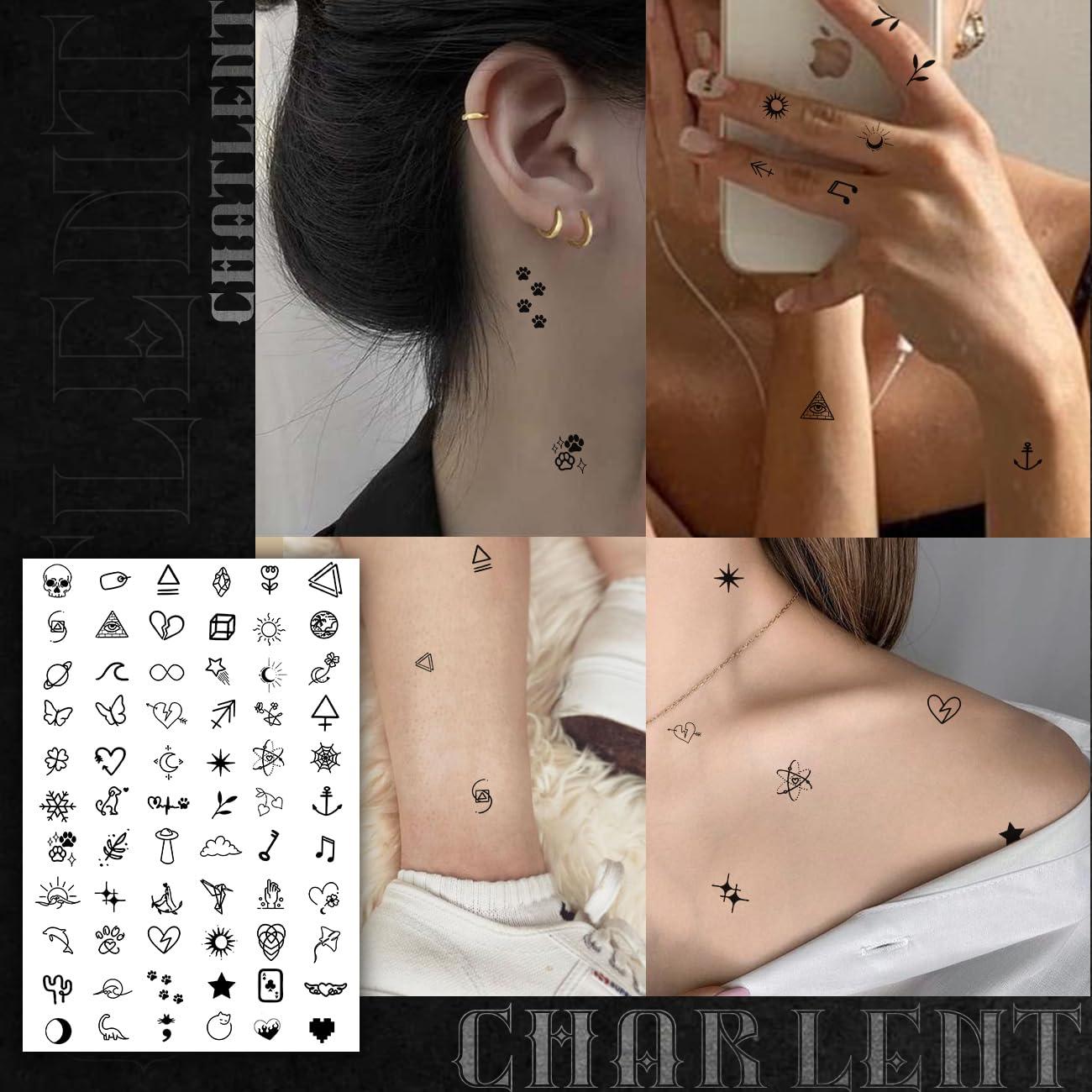 Set 594 Tatuajes Temporales Pequeños CHARLENT Impermeables