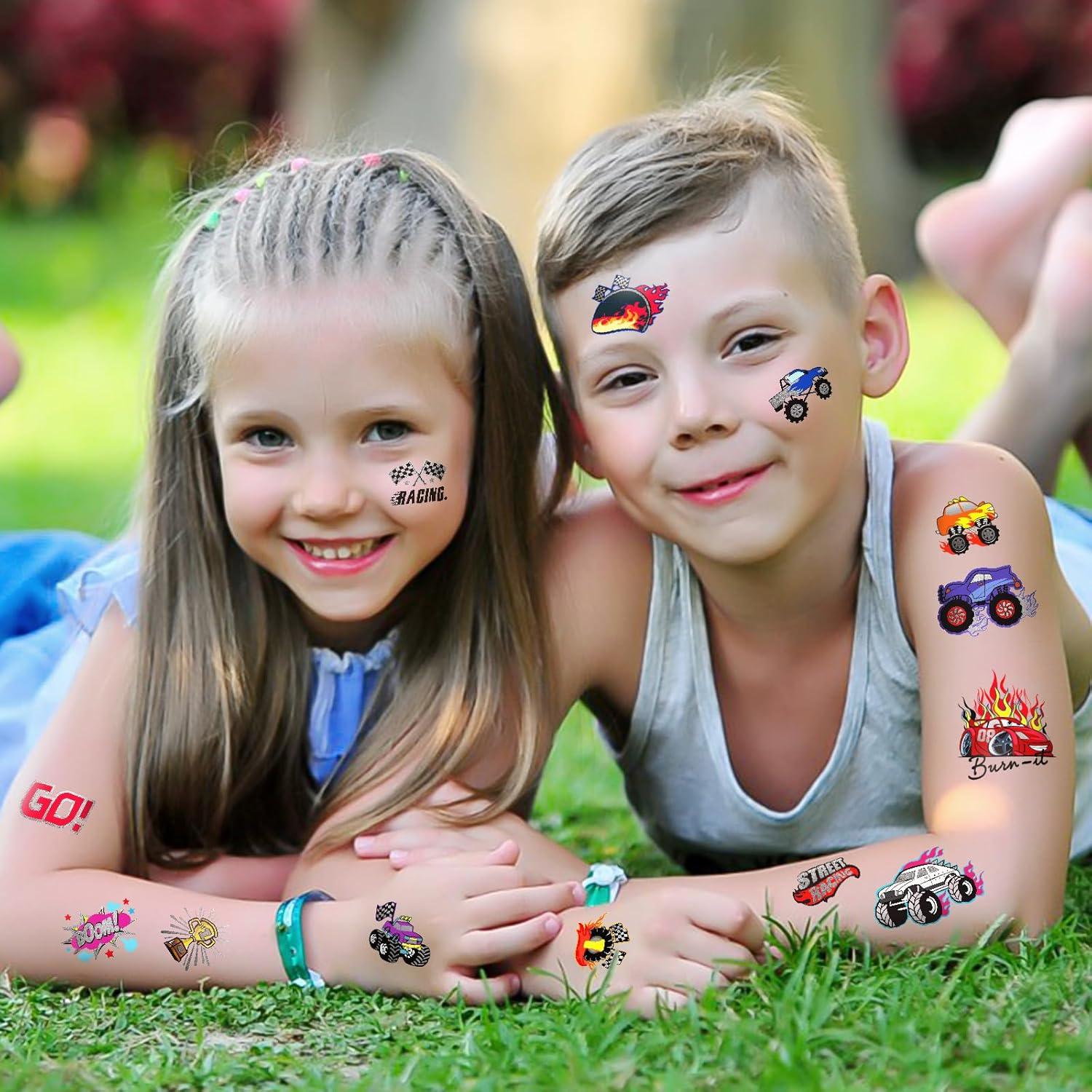 75 Tatuajes Temporales Metálicos para Niños - Camiones Monstruo