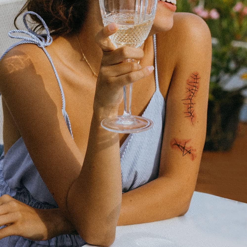 Tatuajes Temporales Realistas YEEECH Cicatrices 11.4x13 cm