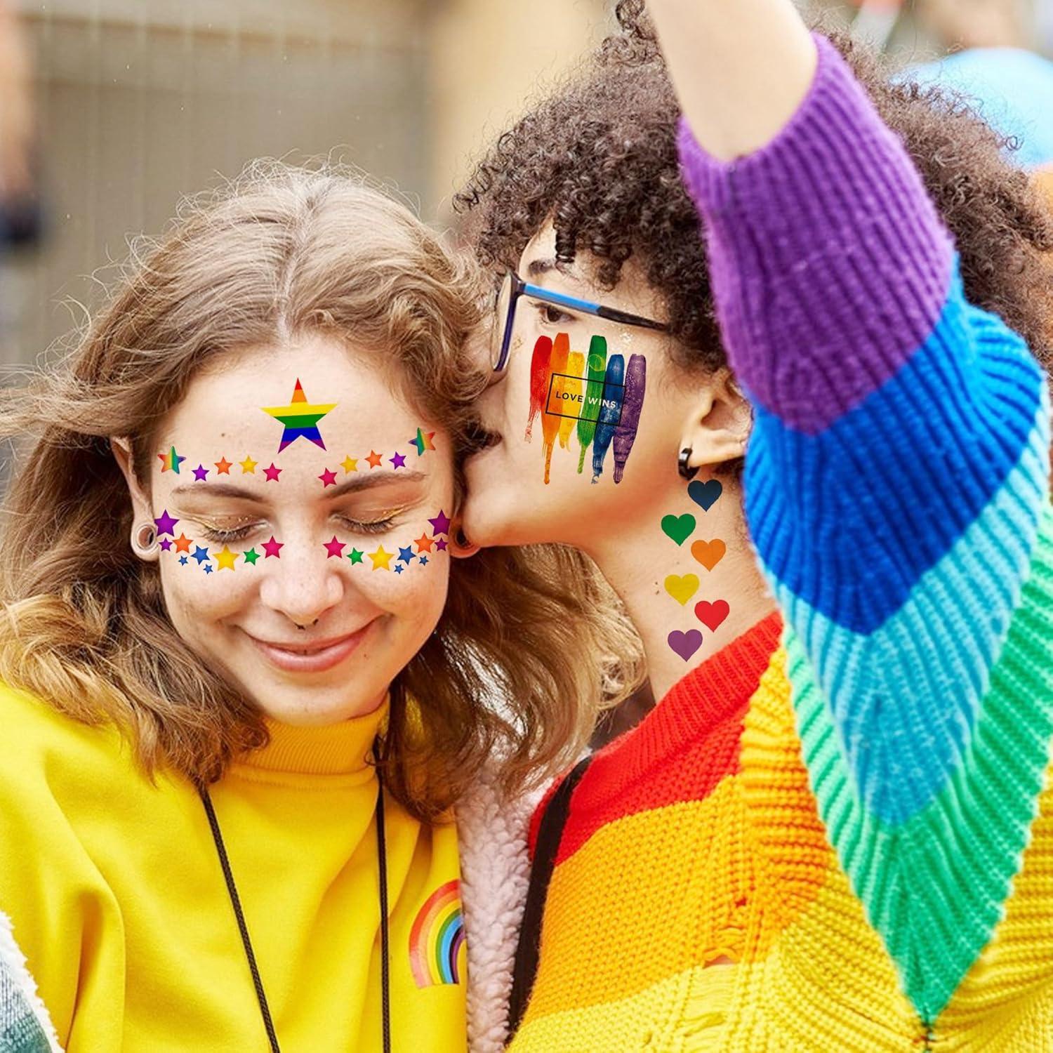 Tatuajes Temporales de Orgullo Gay GOROMON 128 PCS 3D