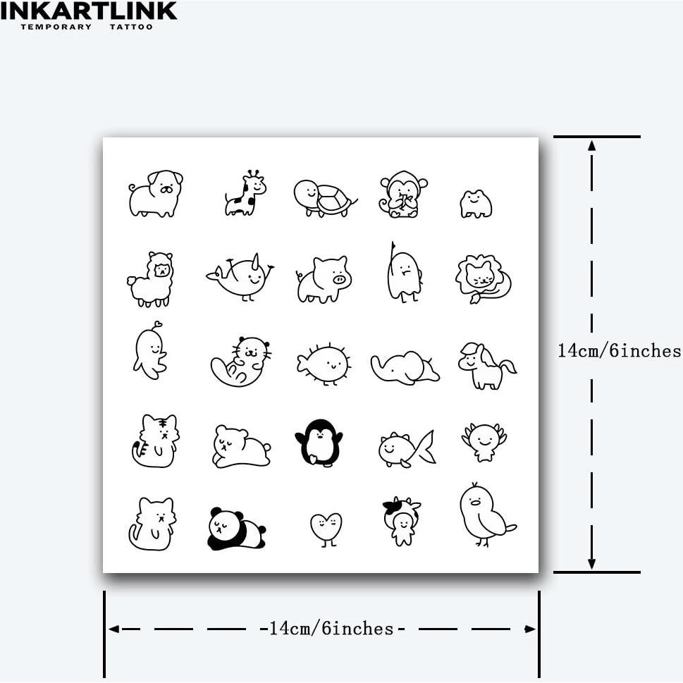 Tatuaje Semipermanente INKARTLINK 2 Hojas Extra Grande Animales