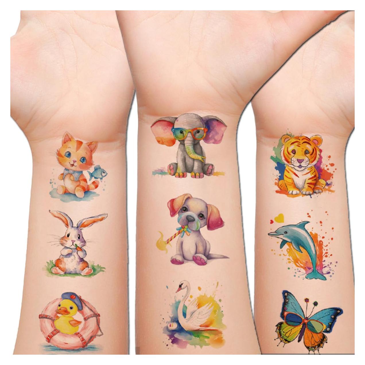 Tatuajes Temporales Acuarelados para Niños Hohamn - 10 Hojas