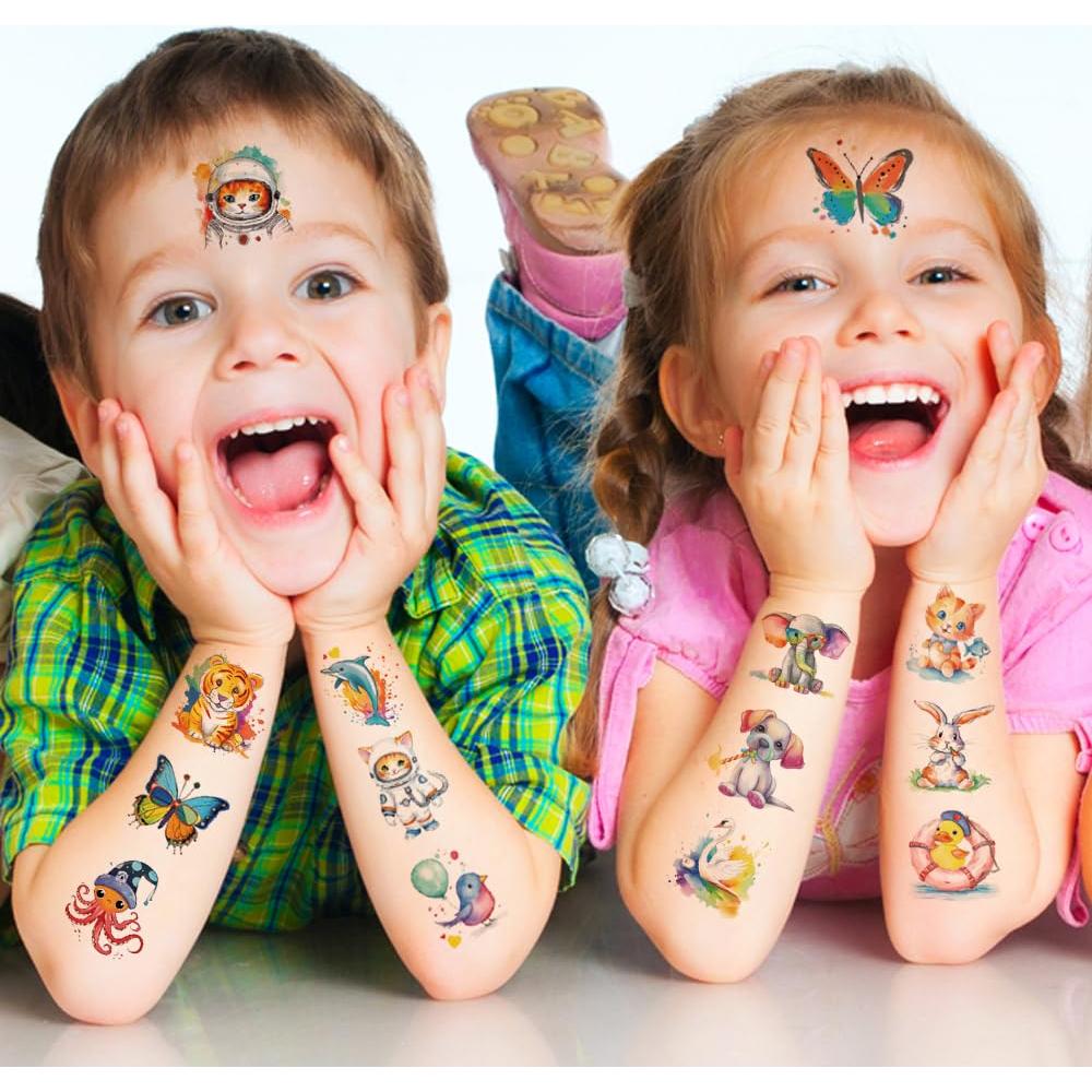 Tatuajes Temporales Acuarelados para Niños Hohamn - 10 Hojas