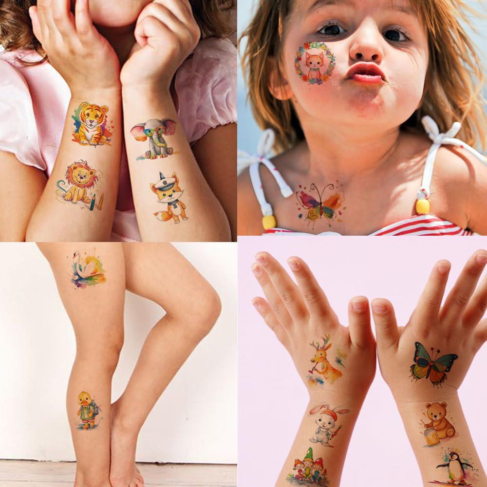 Tatuajes Temporales Acuarelados para Niños Hohamn - 10 Hojas
