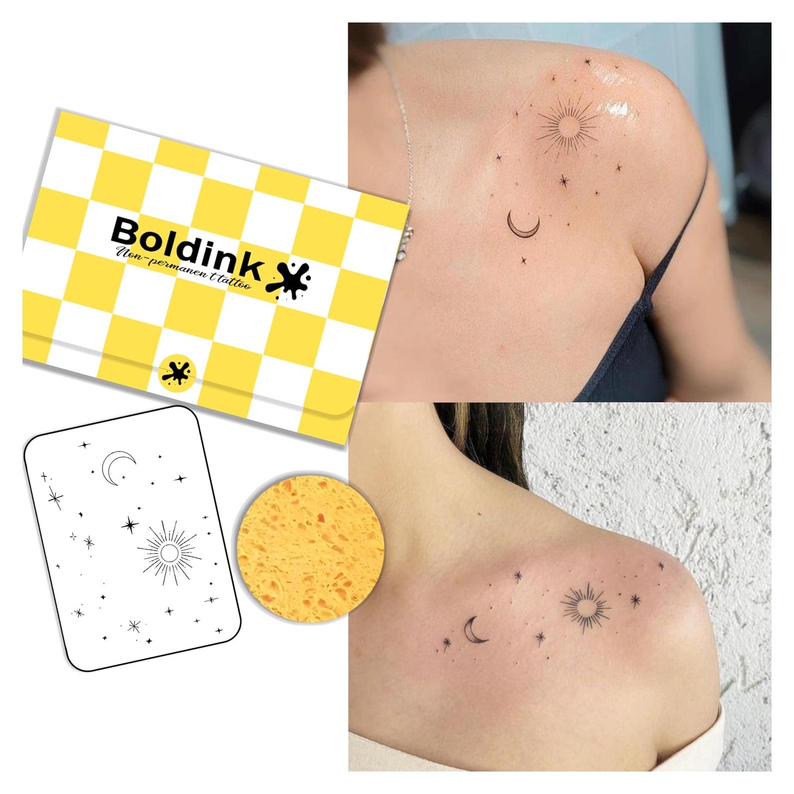 Tatuajes Semipermanentes Boldink Sol y Luna 1 - 7-14 Días