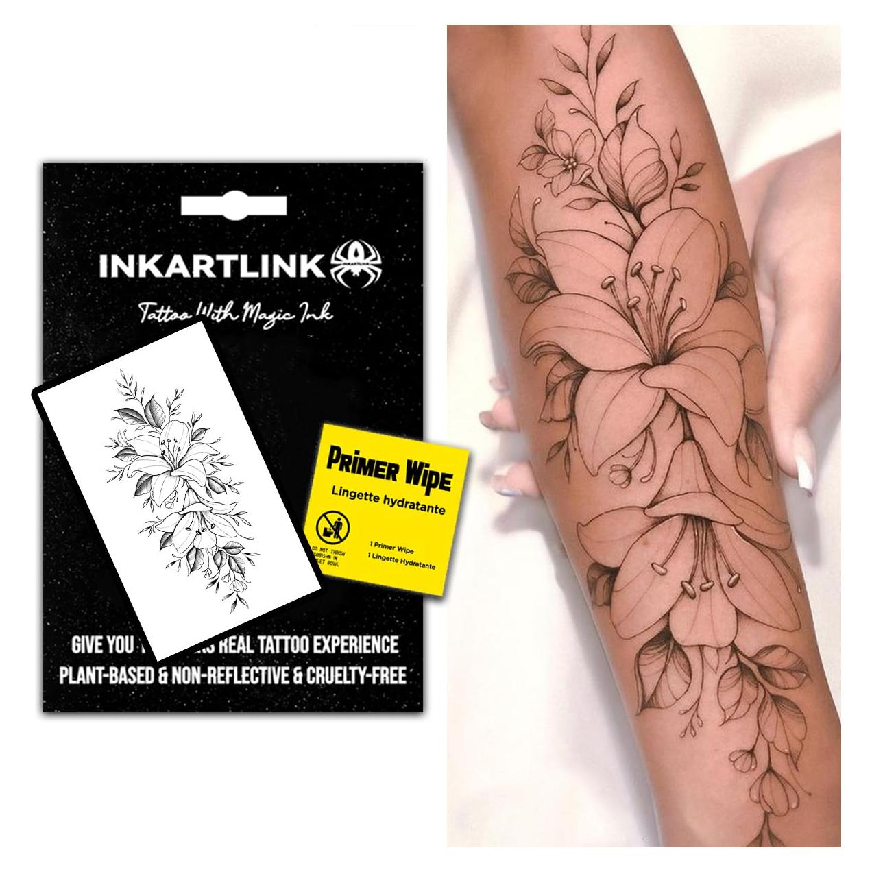 Tatuaje Semipermanente INKARTLINK Flores 7 Impermeable 15 Días