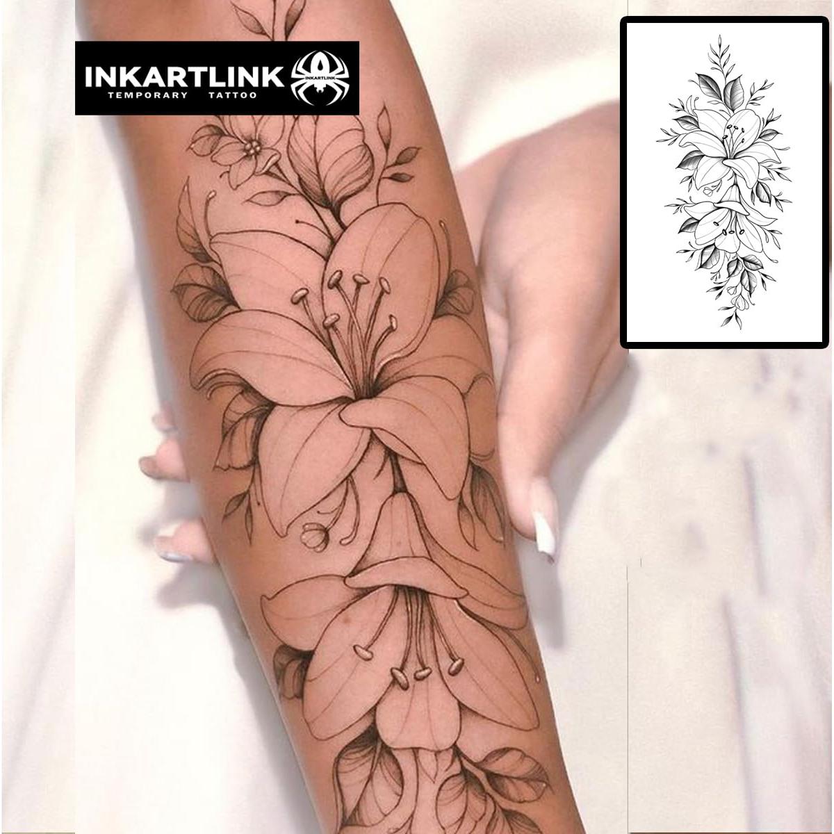 Tatuaje Semipermanente INKARTLINK Flores 7 Impermeable 15 Días
