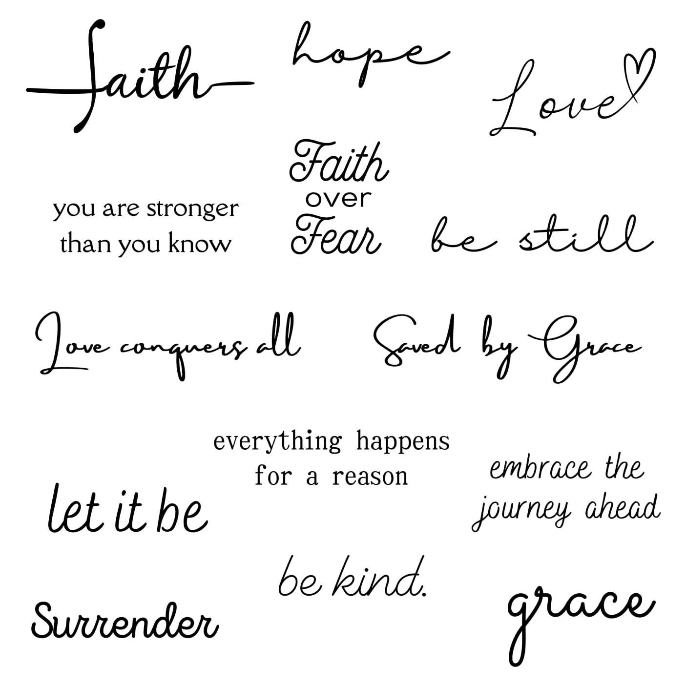 Tatuajes Temporales Inspiradores One Grace - Mini Negros Resistentes al Agua