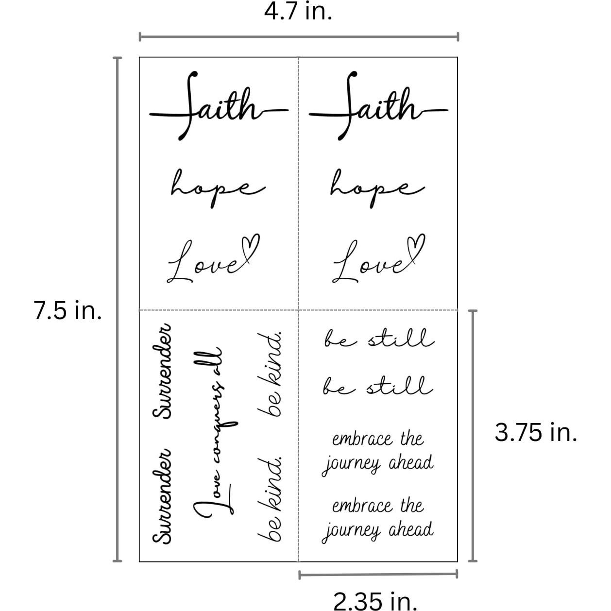 Tatuajes Temporales Inspiradores One Grace - Mini Negros Resistentes al Agua