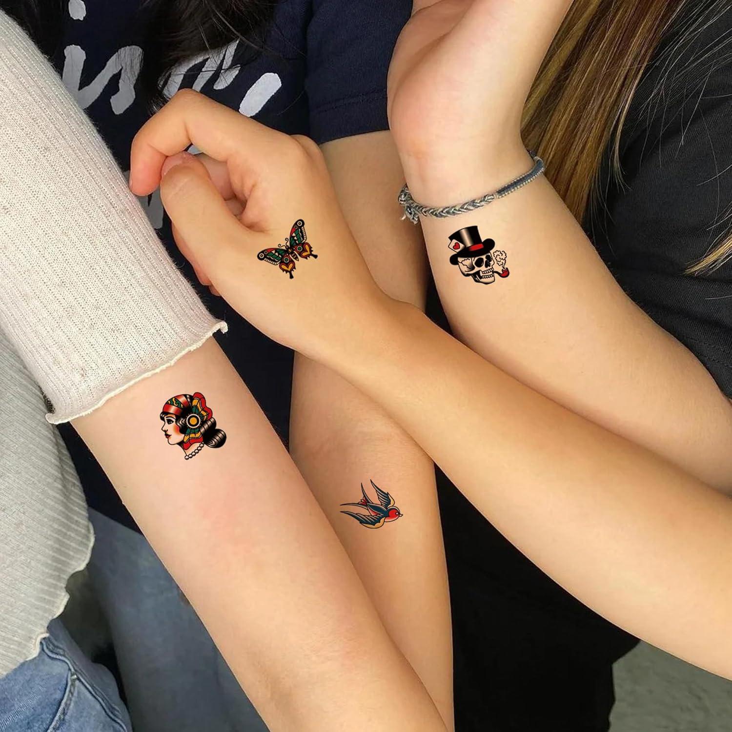 76 Tatuajes Temporales Retro JoyfulGlam - Clásicos Coloridos