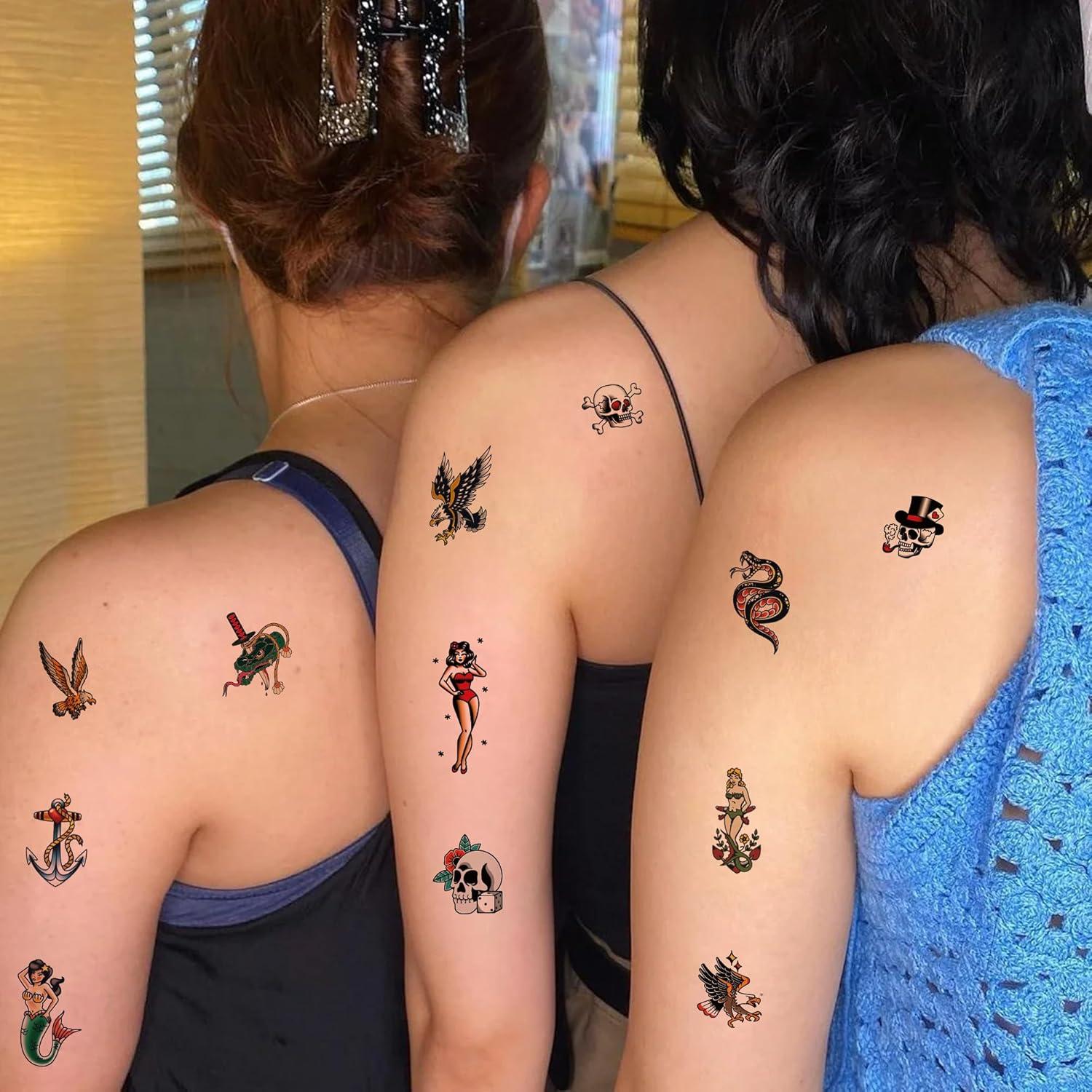 76 Tatuajes Temporales Retro JoyfulGlam - Clásicos Coloridos