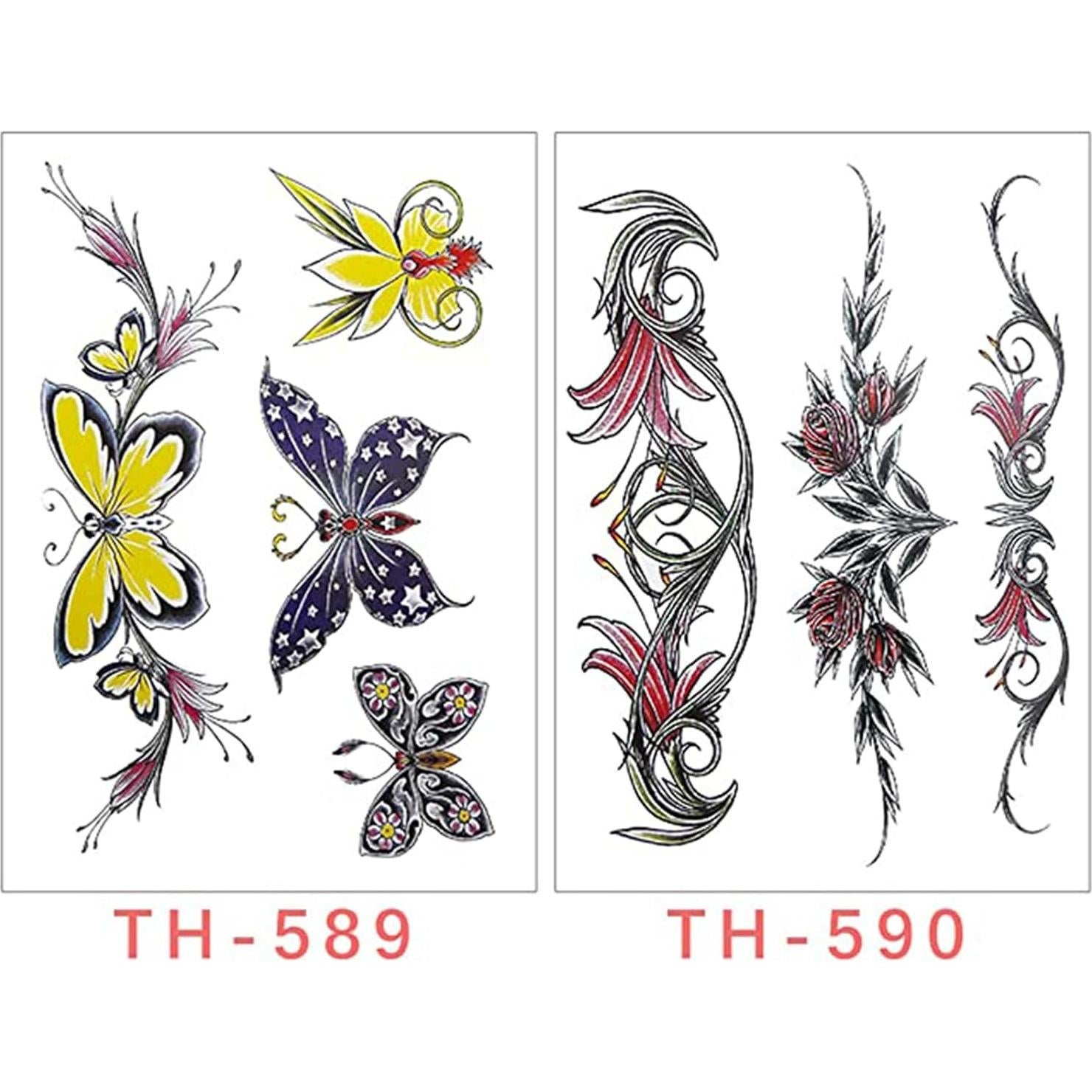 Calcomanías de Tatuajes Temporales Aivoch 8 Hojas Coloridas