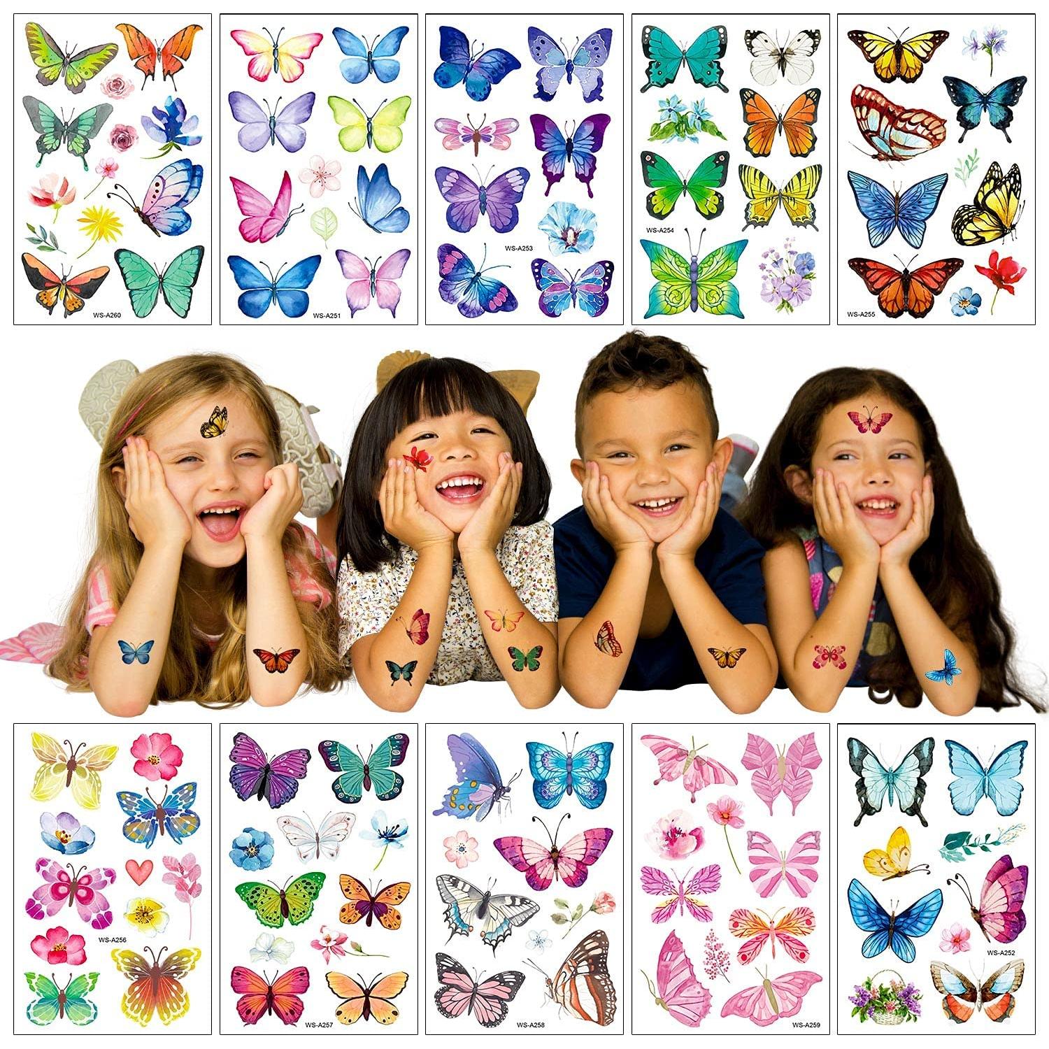 Tatuajes Temporales de Mariposa YTDIOKBL 100 Pcs Coloridos