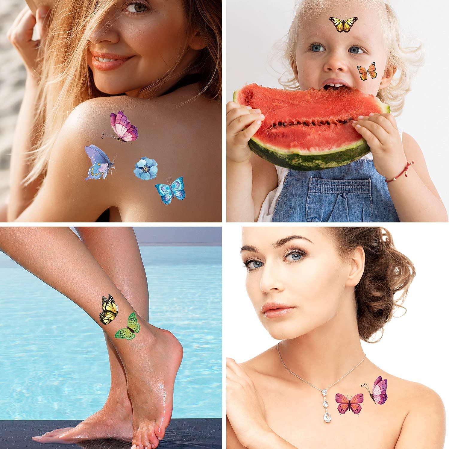 Tatuajes Temporales de Mariposa YTDIOKBL 100 Pcs Coloridos