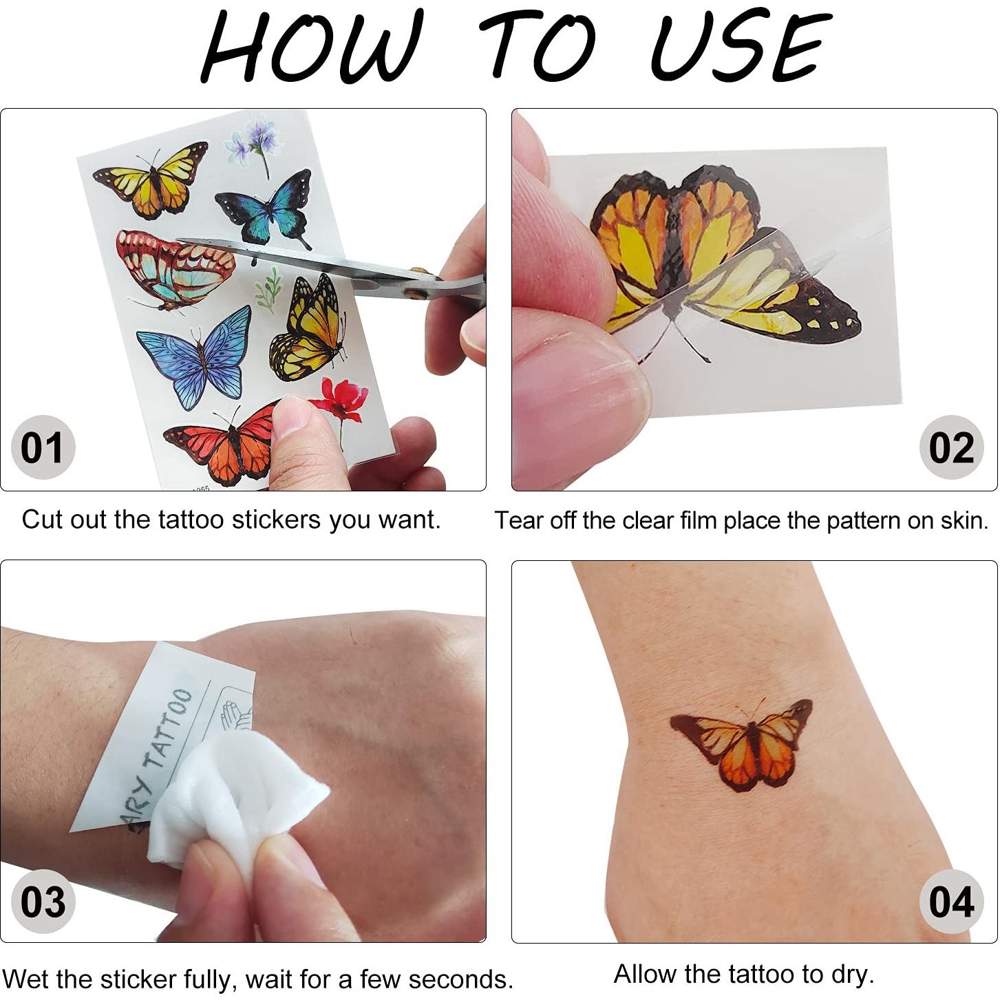 Tatuajes Temporales de Mariposa YTDIOKBL 100 Pcs Coloridos