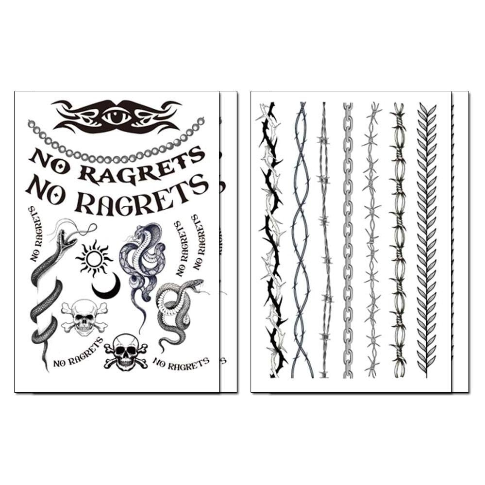 Tatuajes Temporales CLOOOUDS 4 Hojas Sin Arrepentimientos