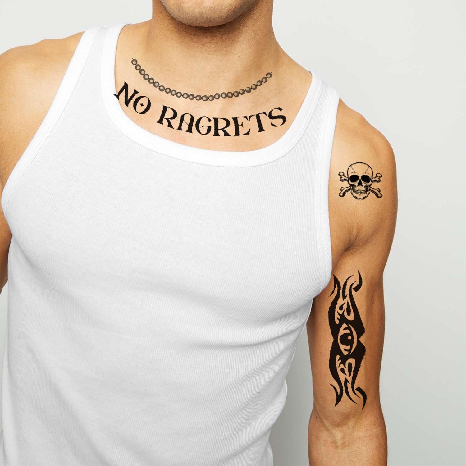 Tatuajes Temporales CLOOOUDS 4 Hojas Sin Arrepentimientos