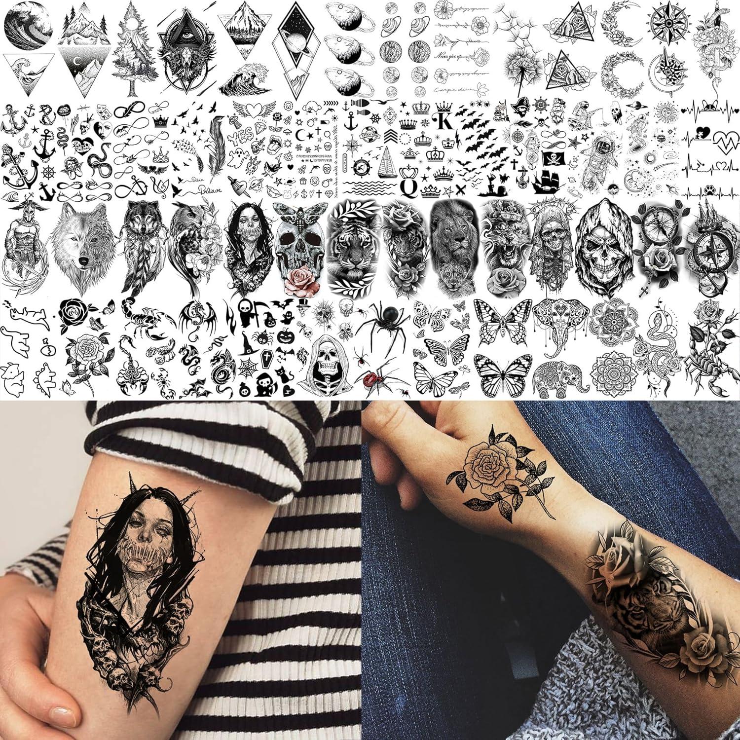 66 Hojas Tatuajes Temporales SHELYEXIEN Acuarela para Mujeres