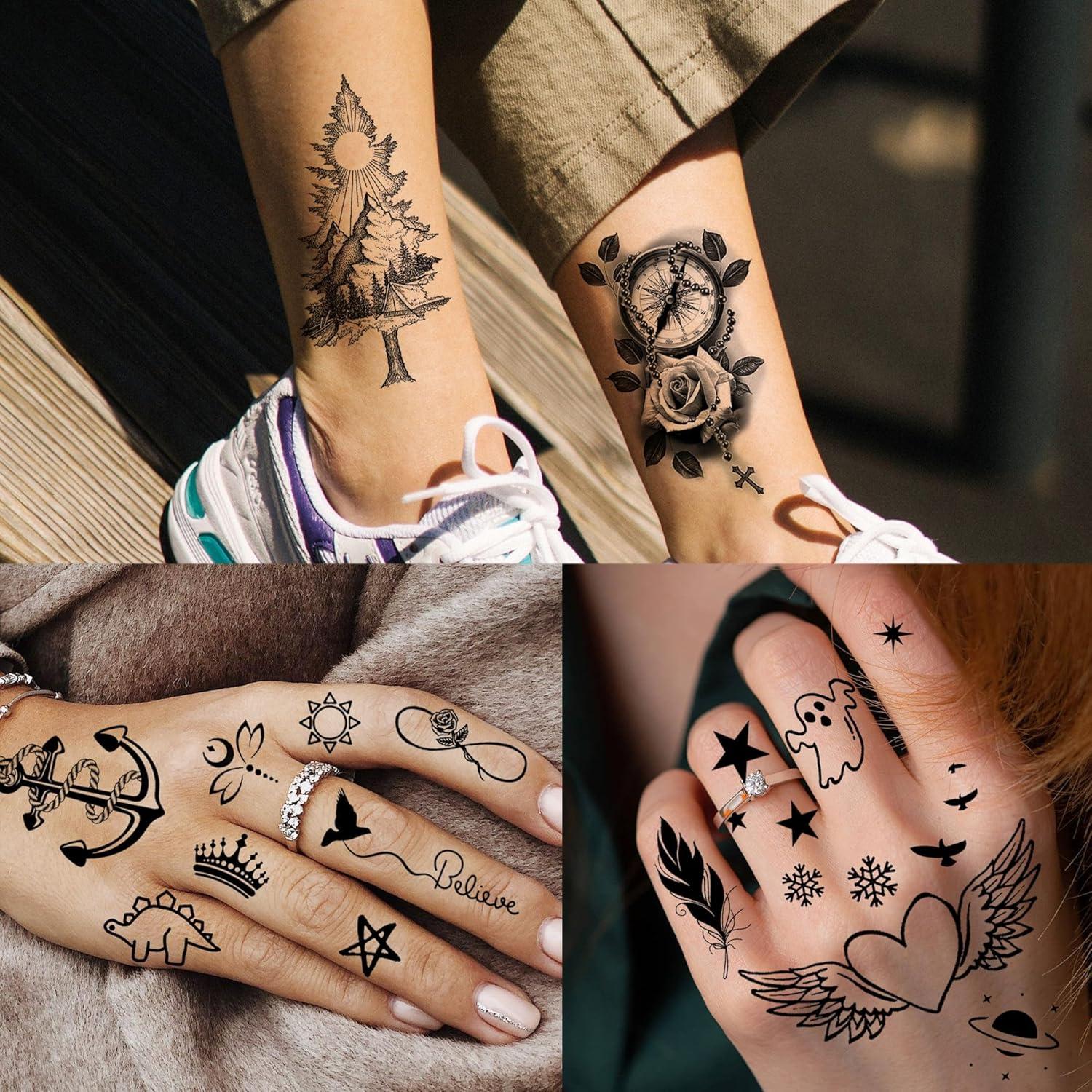 66 Hojas Tatuajes Temporales SHELYEXIEN Acuarela para Mujeres