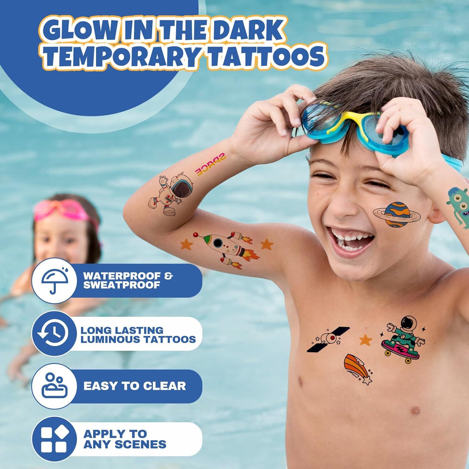 Tatuajes Temporales Brillantes YOCIECO 300+ Pcs Niños
