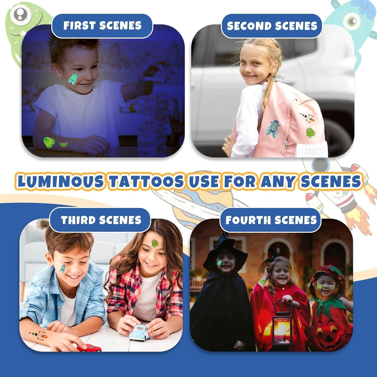 Tatuajes Temporales Brillantes YOCIECO 300+ Pcs Niños